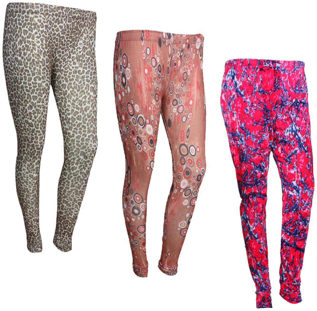 

IndiWeaves Women Cotton Printed Legging and Velvet Printed Leggings (Pack of 3)