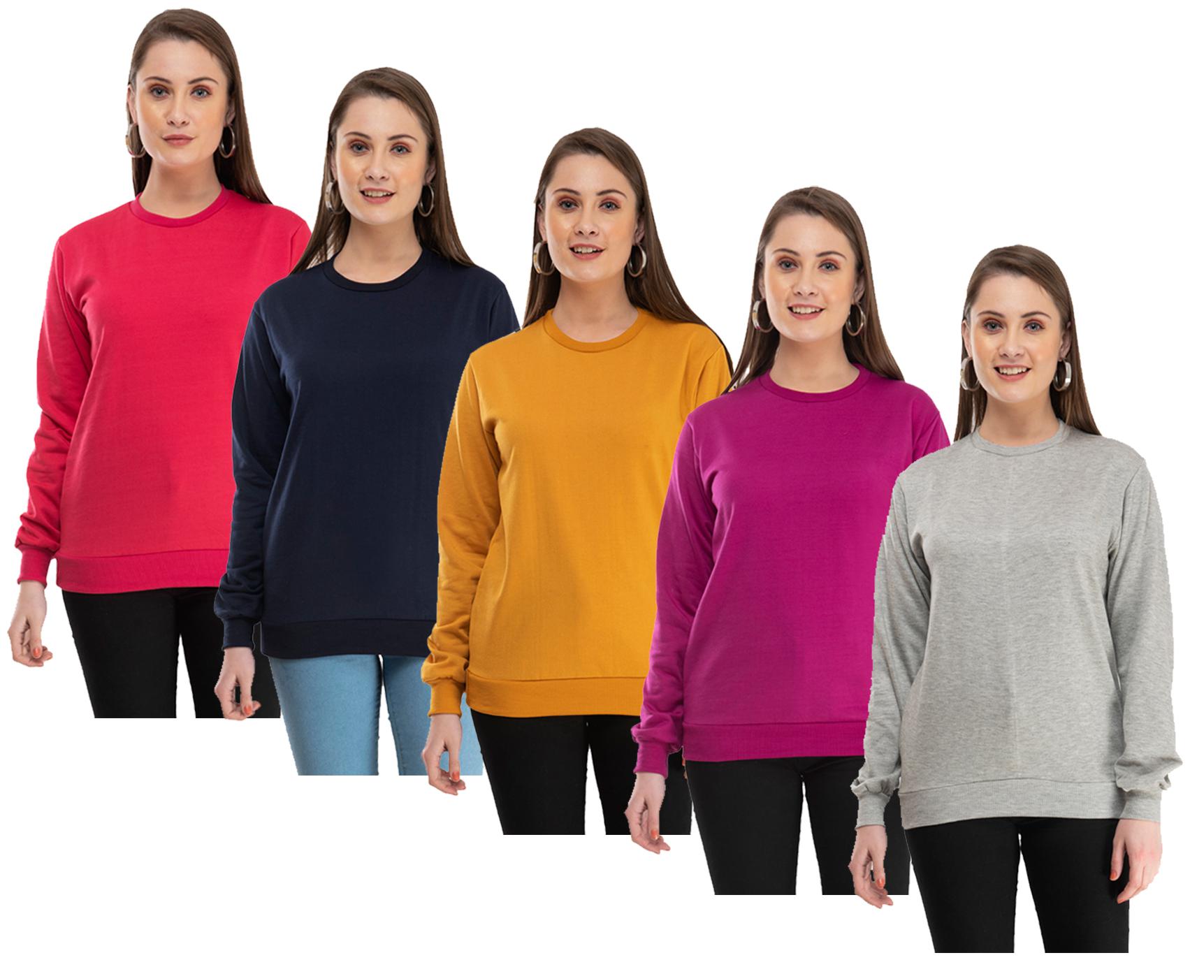 

Indiweaves Women Solid Sweatshirt - Multi
