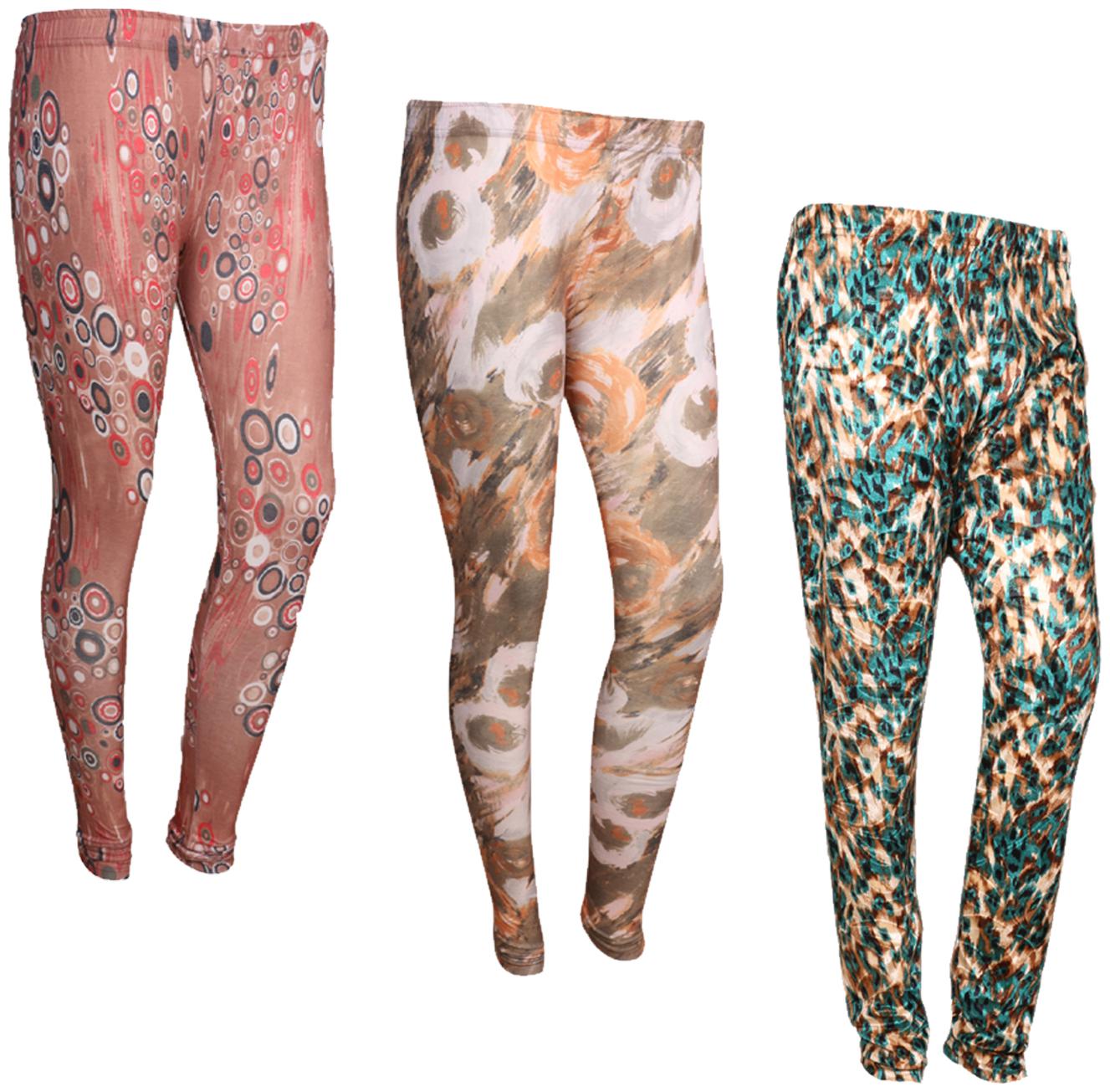 

IndiWeaves Women Cotton Printed Legging and Velvet Printed Leggings (Pack of 3)