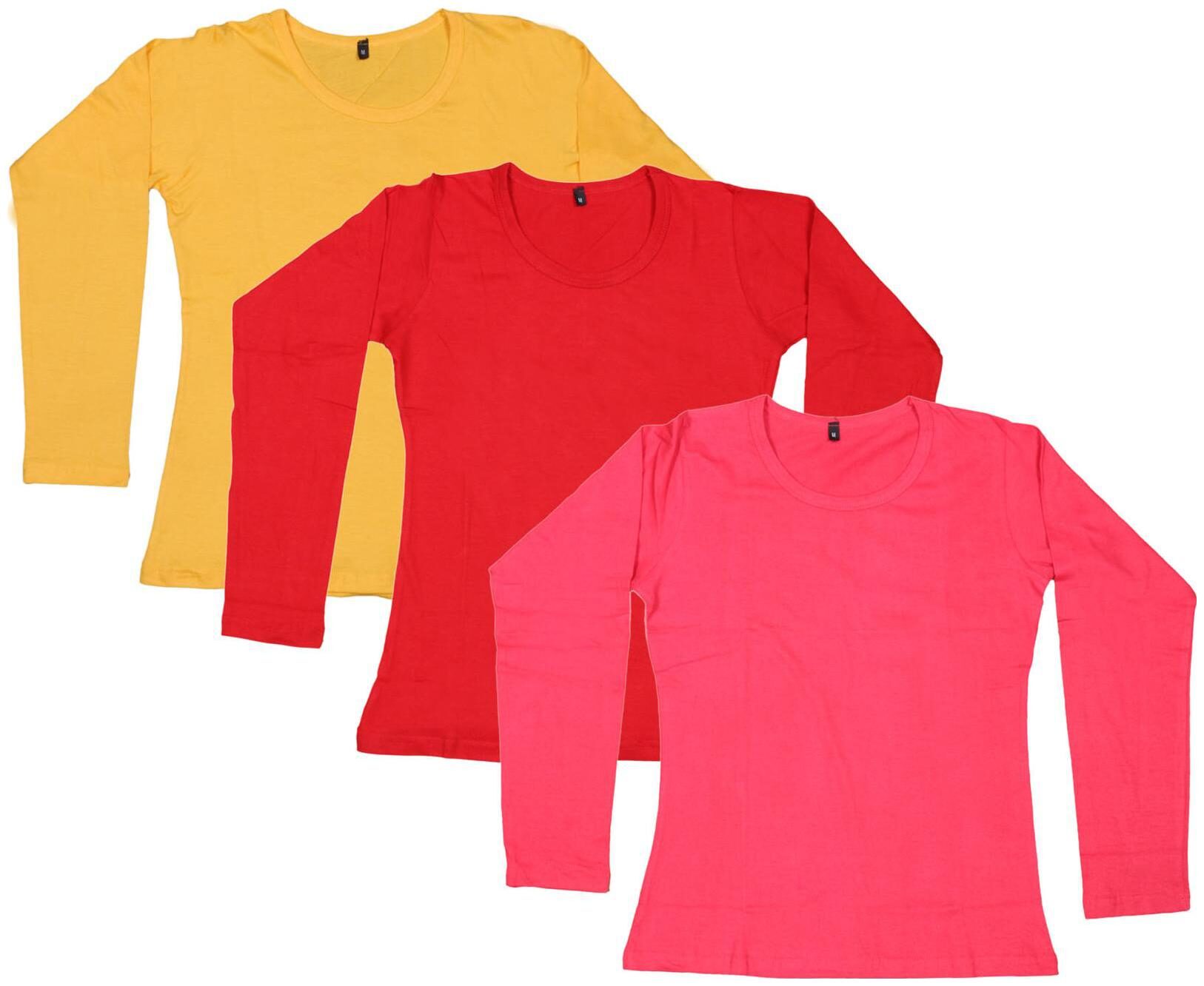

Indiweaves Women Multi Regular fit Round neck Cotton T shirt