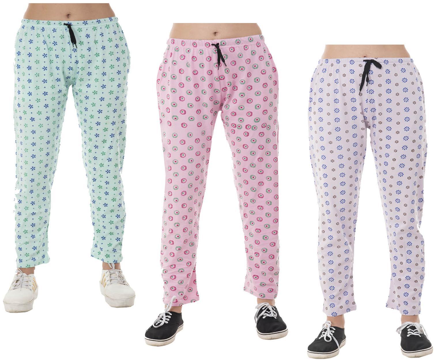 

Indiweaves Women Regular fit Cotton Printed Track pants - Purple