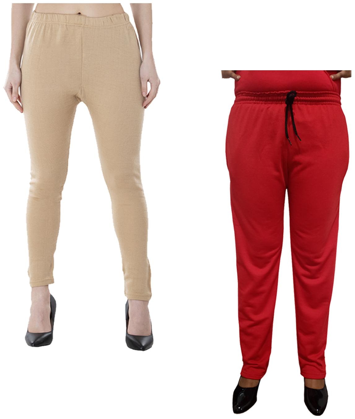 

Indiweaves Women Regular fit Fleece Solid Track pants - Multi