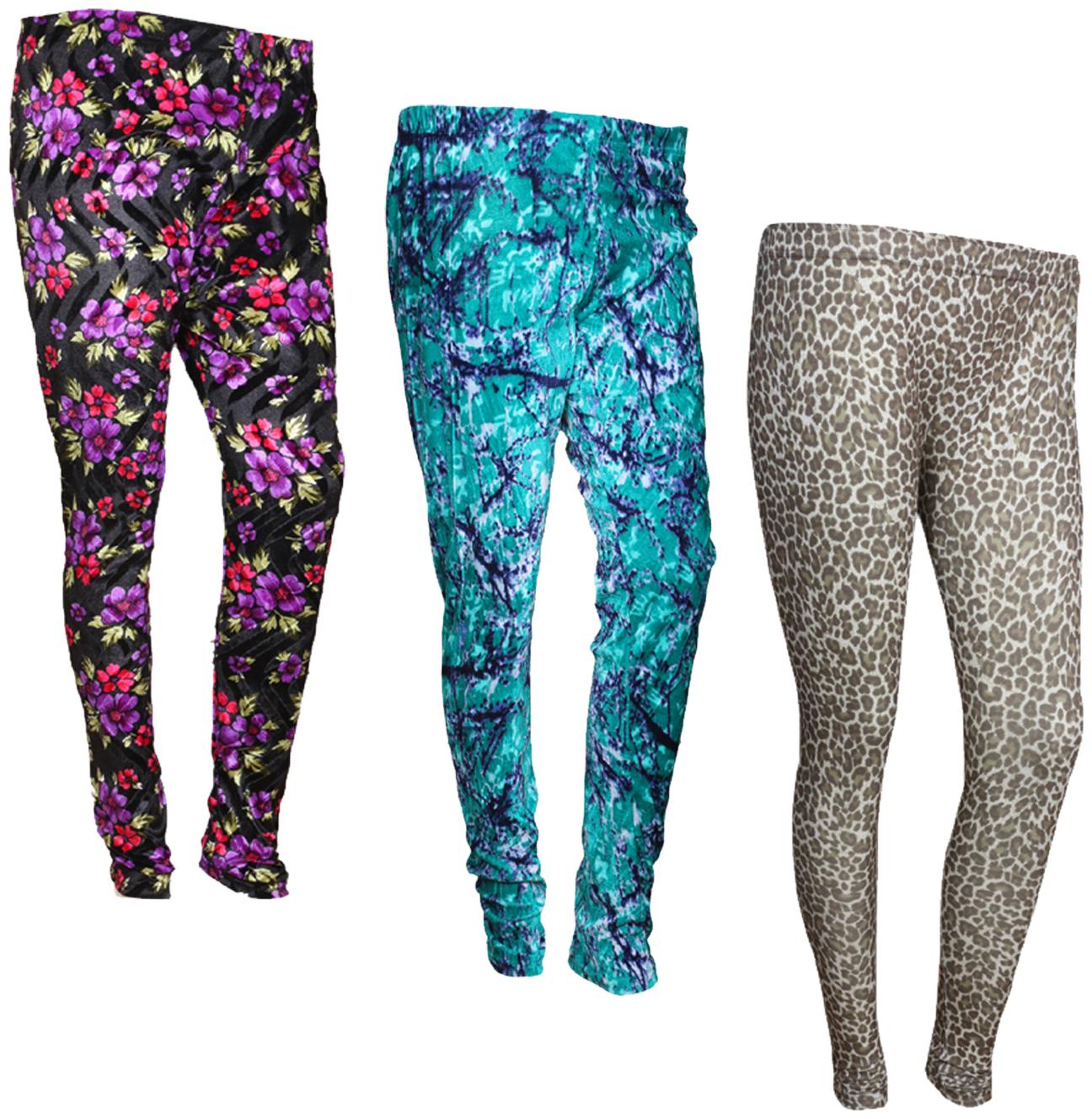 

IndiWeaves Women Cotton Printed Legging and Velvet Printed Leggings (Pack of 3)