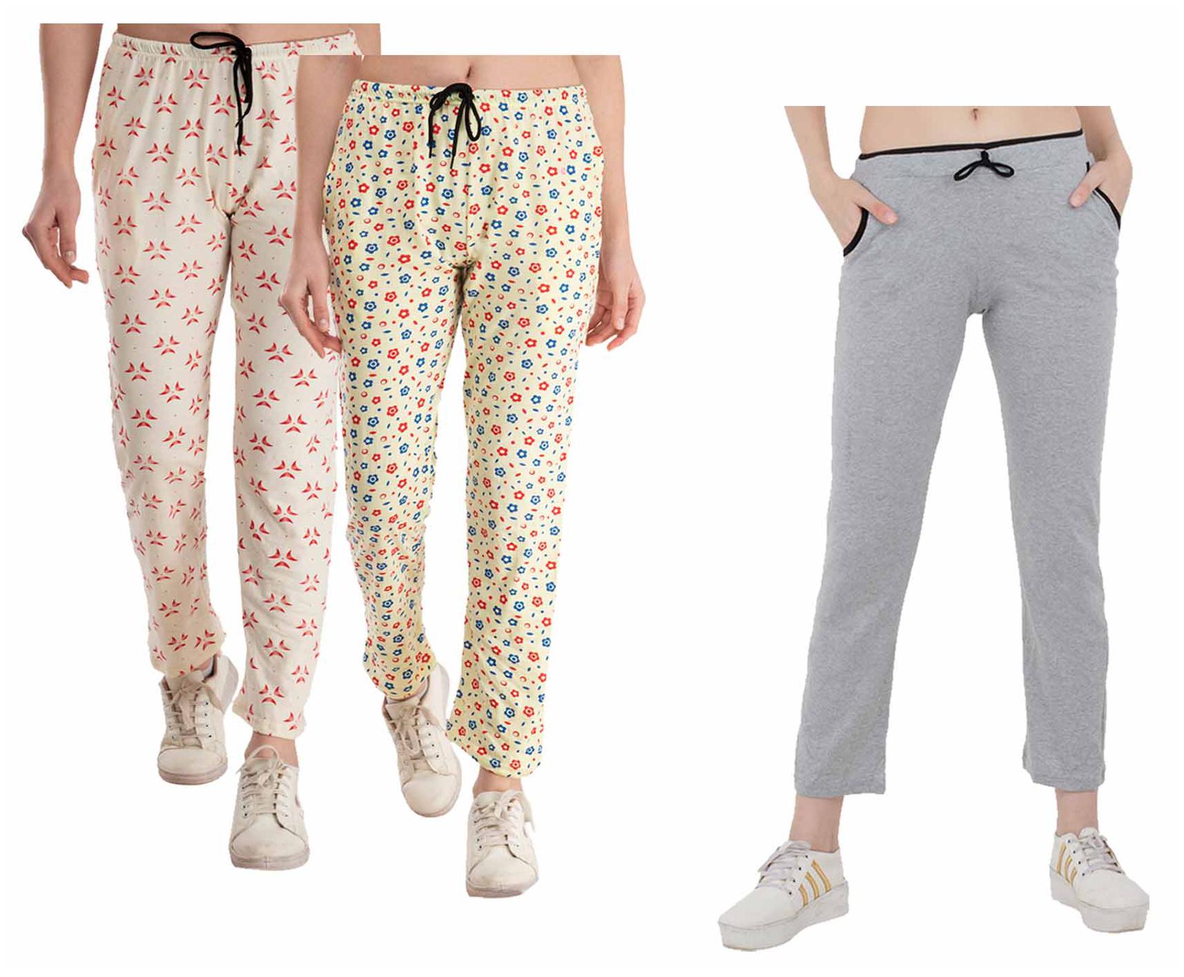 

Indiweaves Women Regular fit Cotton Printed Track pants - Multi