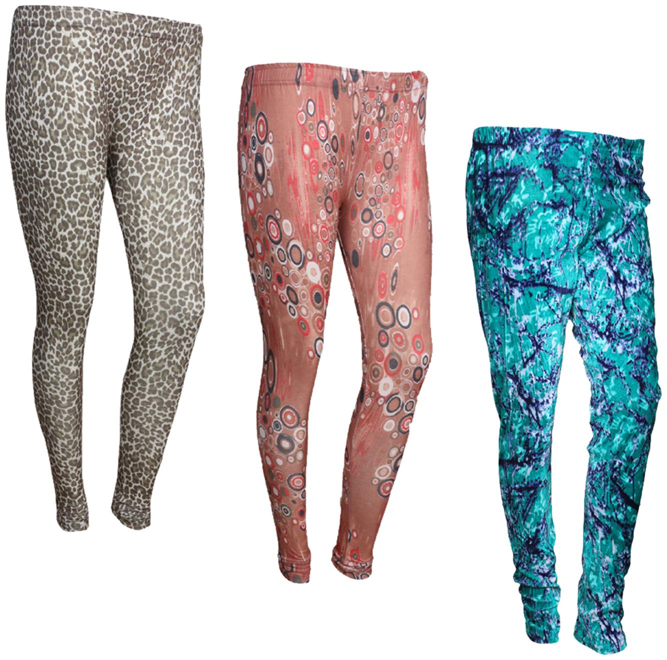 

IndiWeaves Women Cotton Printed Legging and Velvet Printed Leggings (Pack of 3)