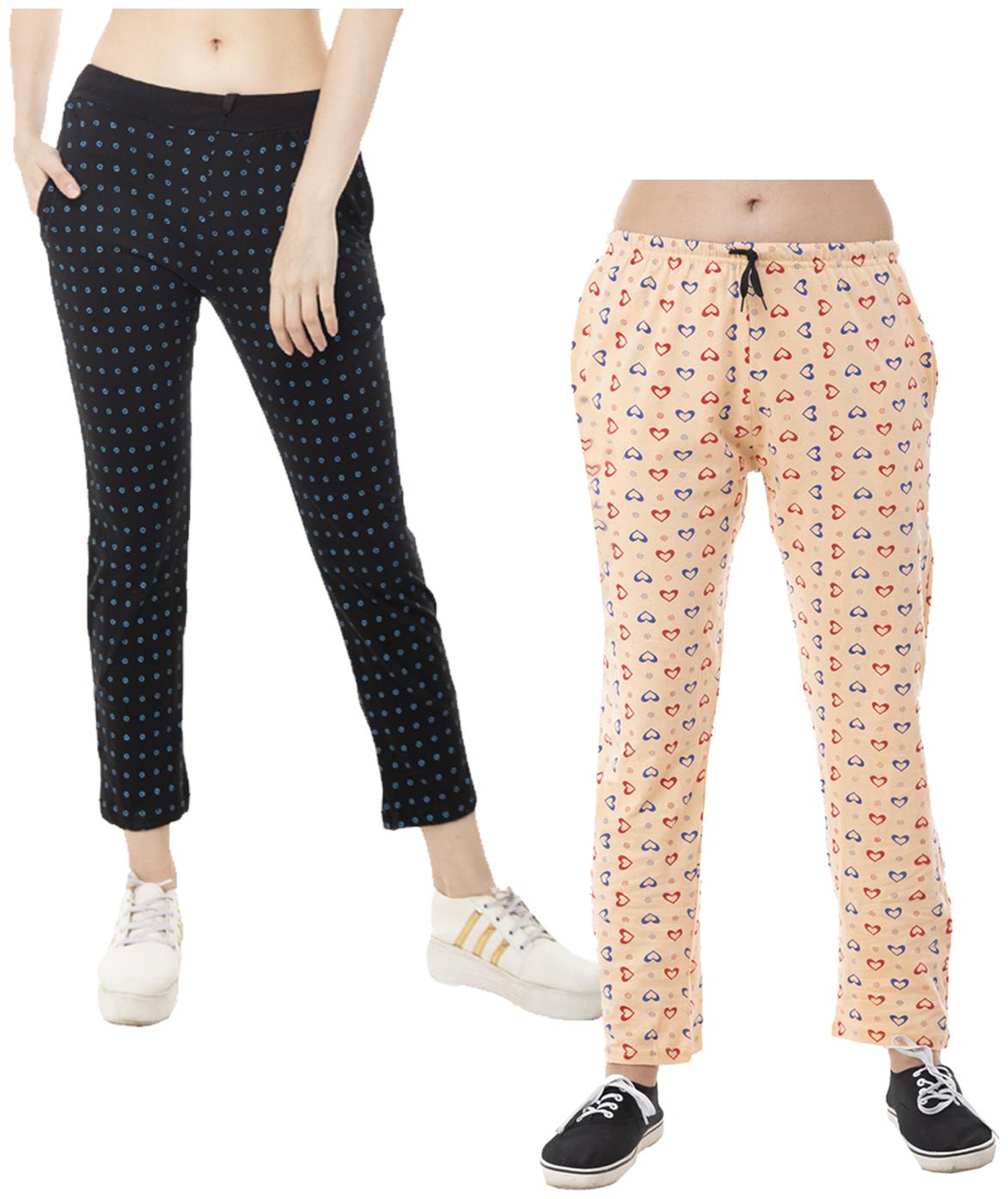 

Indiweaves Women Regular fit Cotton Printed Track pants - Multi
