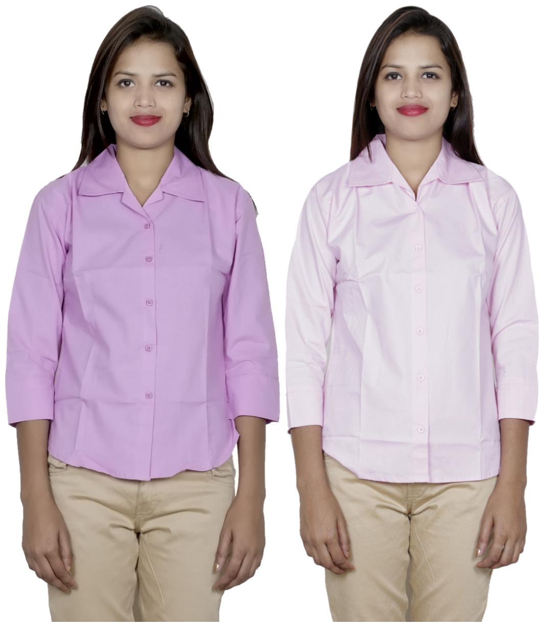 

Indiweaves Women Purple Solid Regular Fit Shirt