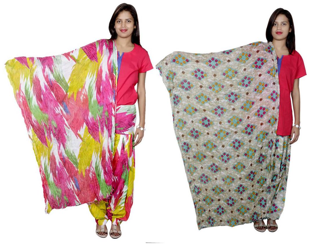 

Indiweaves Cotton Patiala Salwar With Dupatta Combo