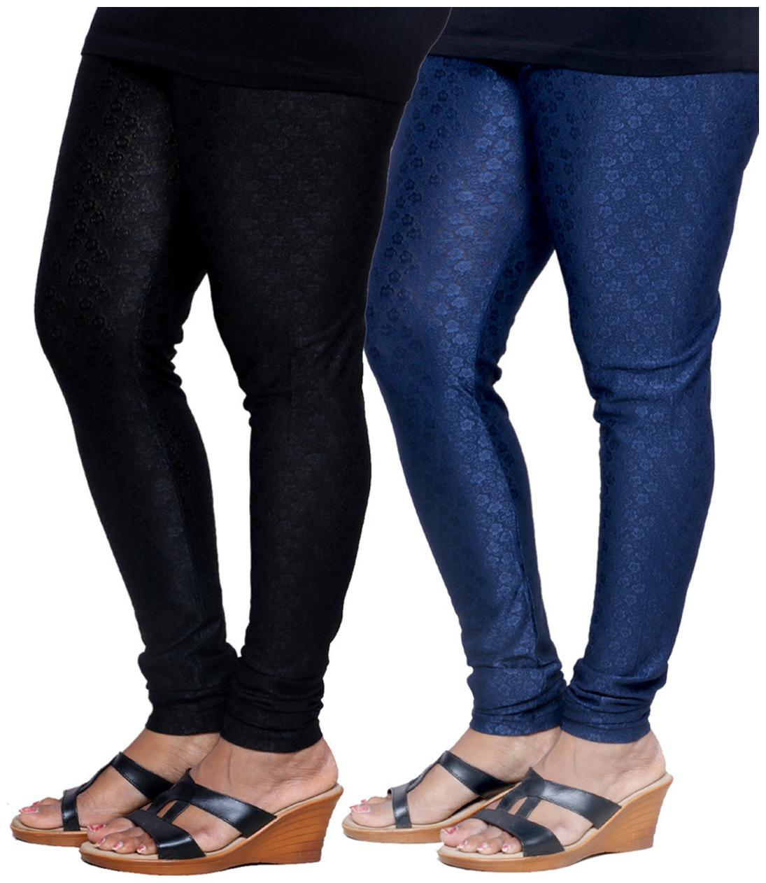 

IndiWeaves Women s Jacquard Legging Combo Of 2