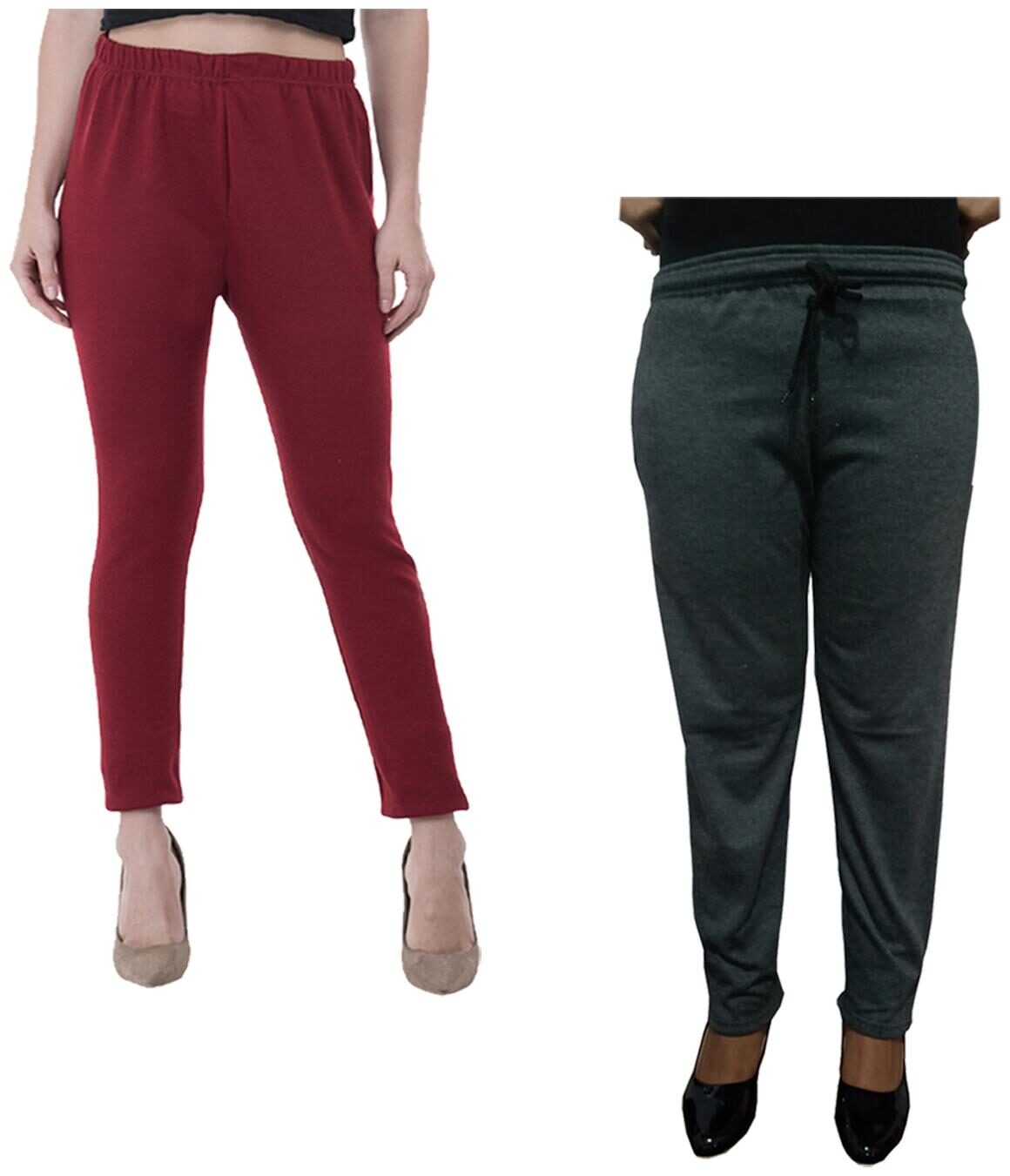 

Indiweaves Women Regular fit Fleece Solid Track pants - Multi