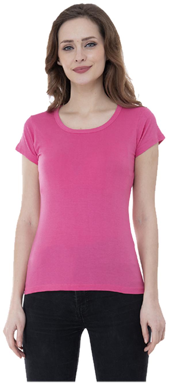 

Indiweaves Women Pink Regular fit Round neck Cotton T shirt