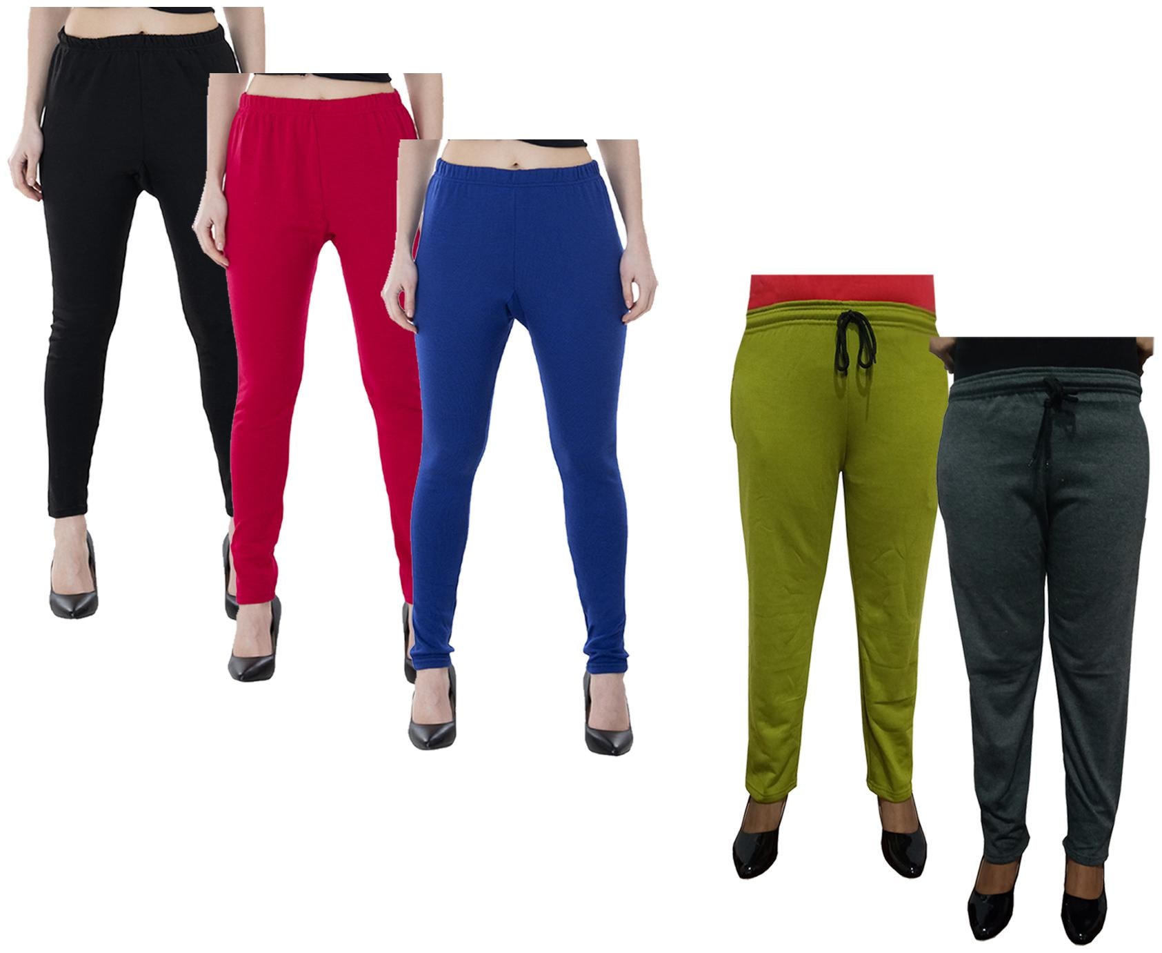 

Indiweaves Women Regular fit Fleece Solid Track pants - Multi
