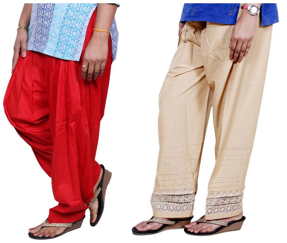 

Indiweaves Cotton Patiala - Multi