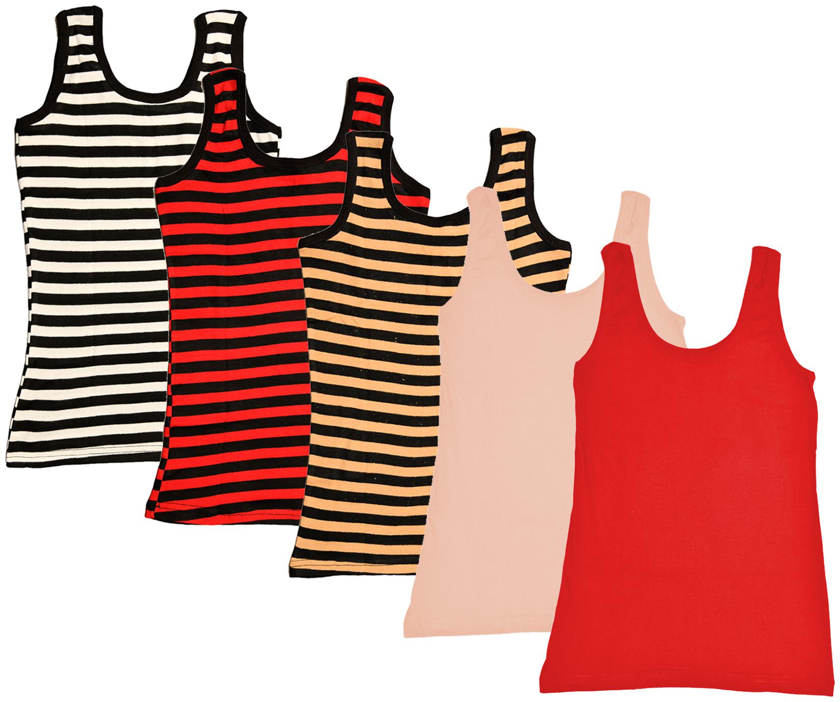 

Indiweaves Women Multi Regular fit U neck Cotton Tank top
