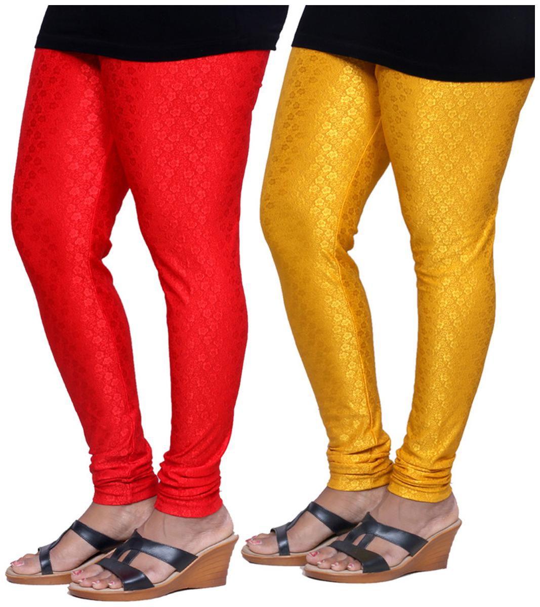 

IndiWeaves Women s Jacquard Legging Combo Of 2