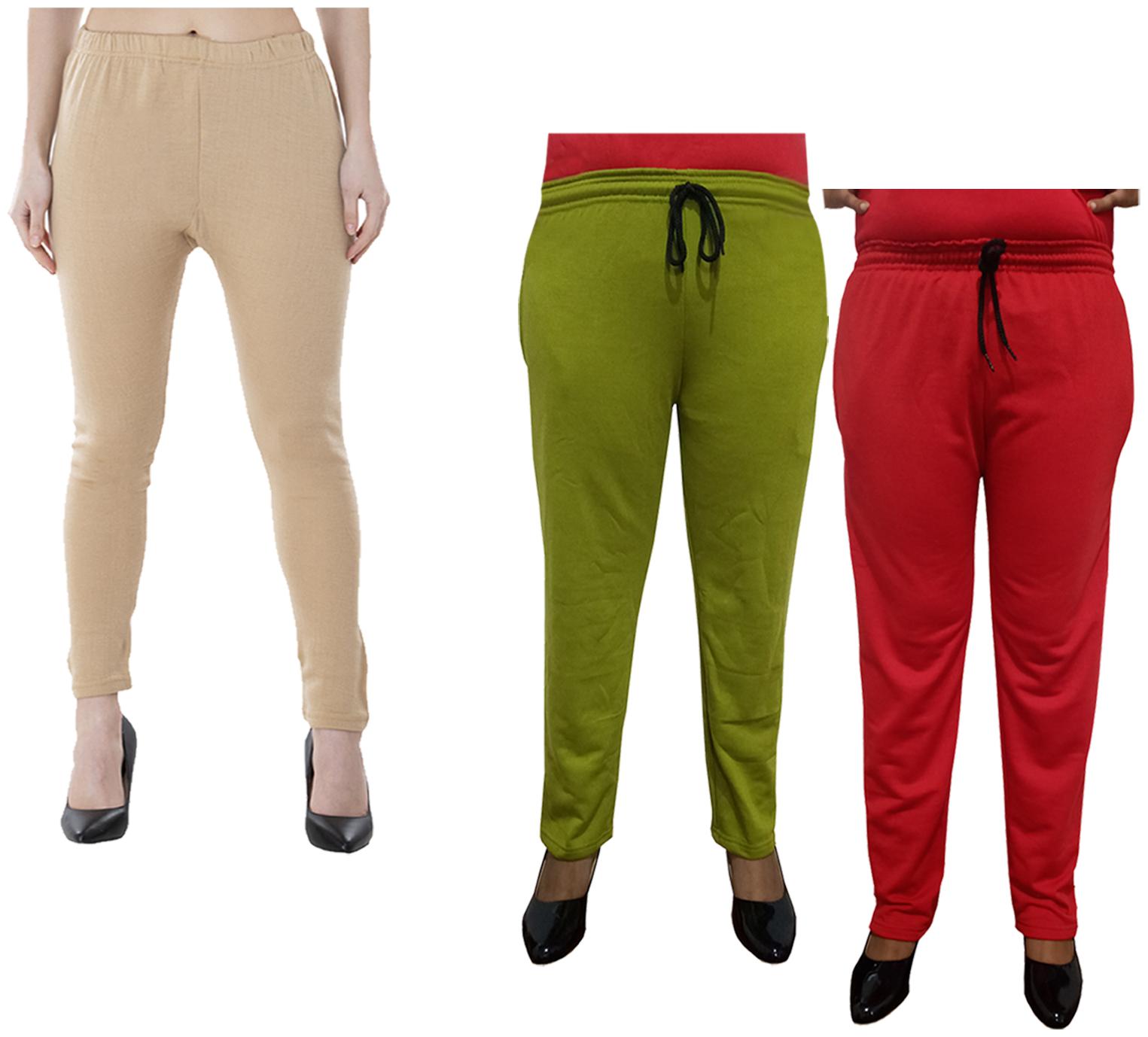 

Indiweaves Women Regular fit Fleece Solid Track pants - Multi