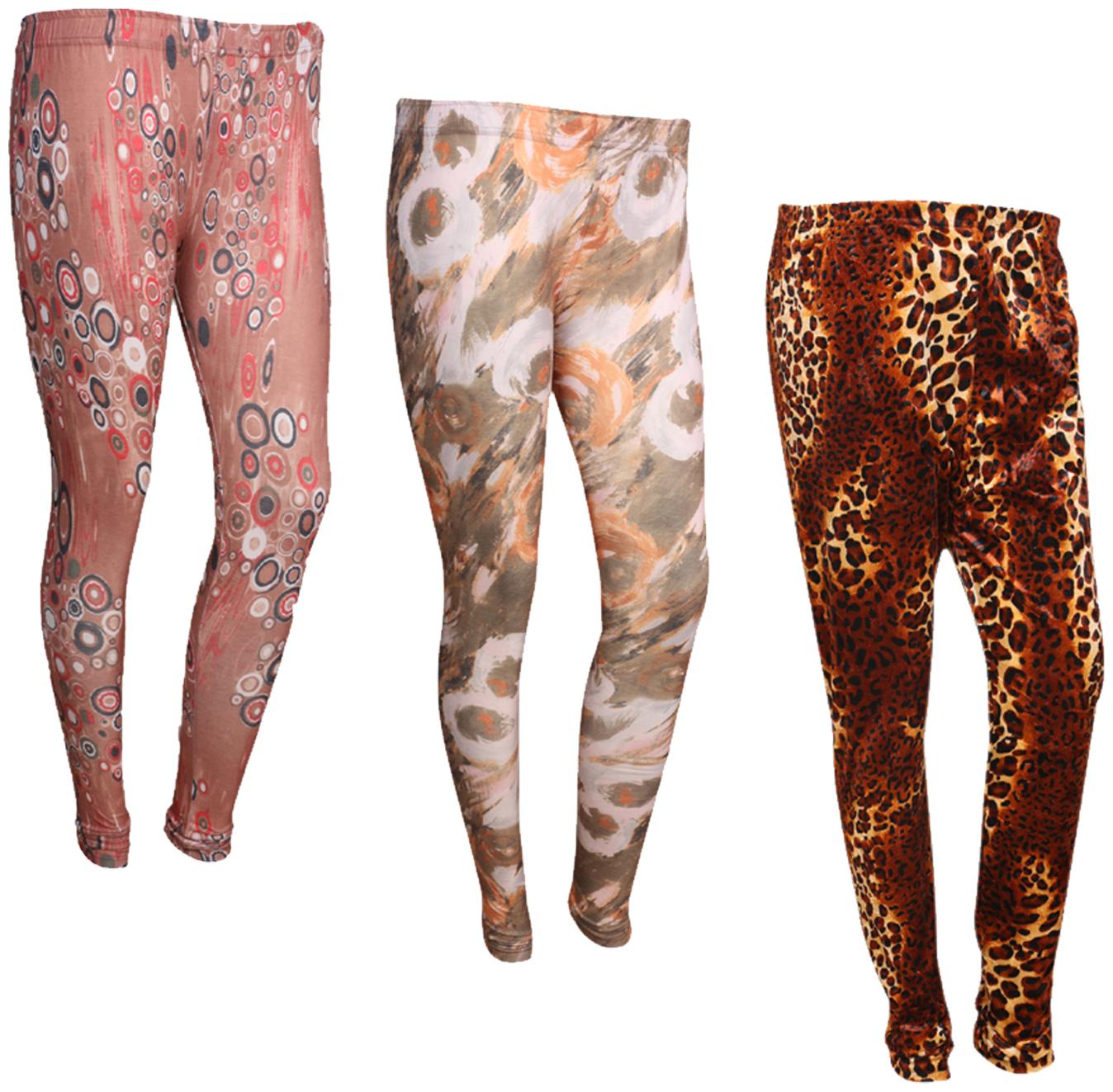 

IndiWeaves Women Cotton Printed Legging and Velvet Printed Leggings (Pack of 3)