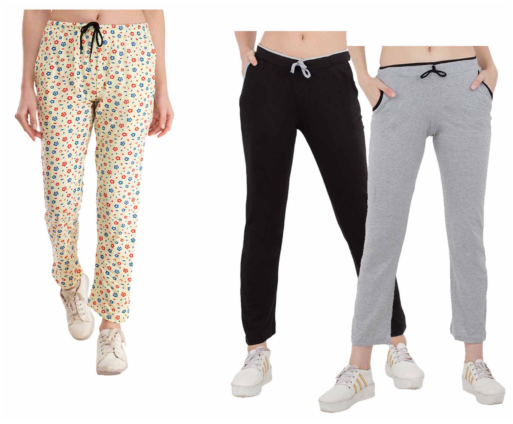 

Indiweaves Women Regular fit Cotton Printed Track pants - Multi