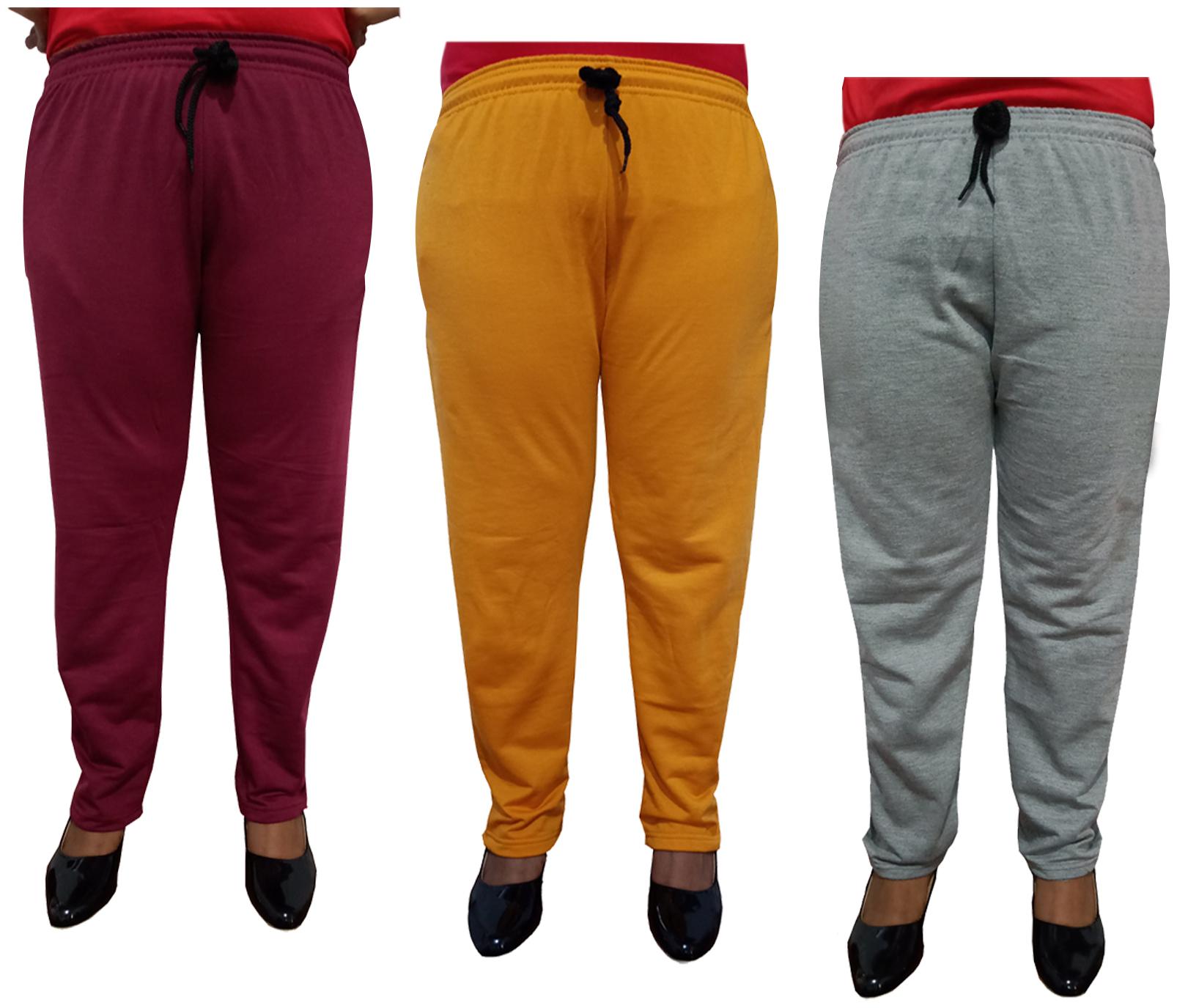 

Indiweaves Women Regular fit Fleece Solid Track pants - Multi