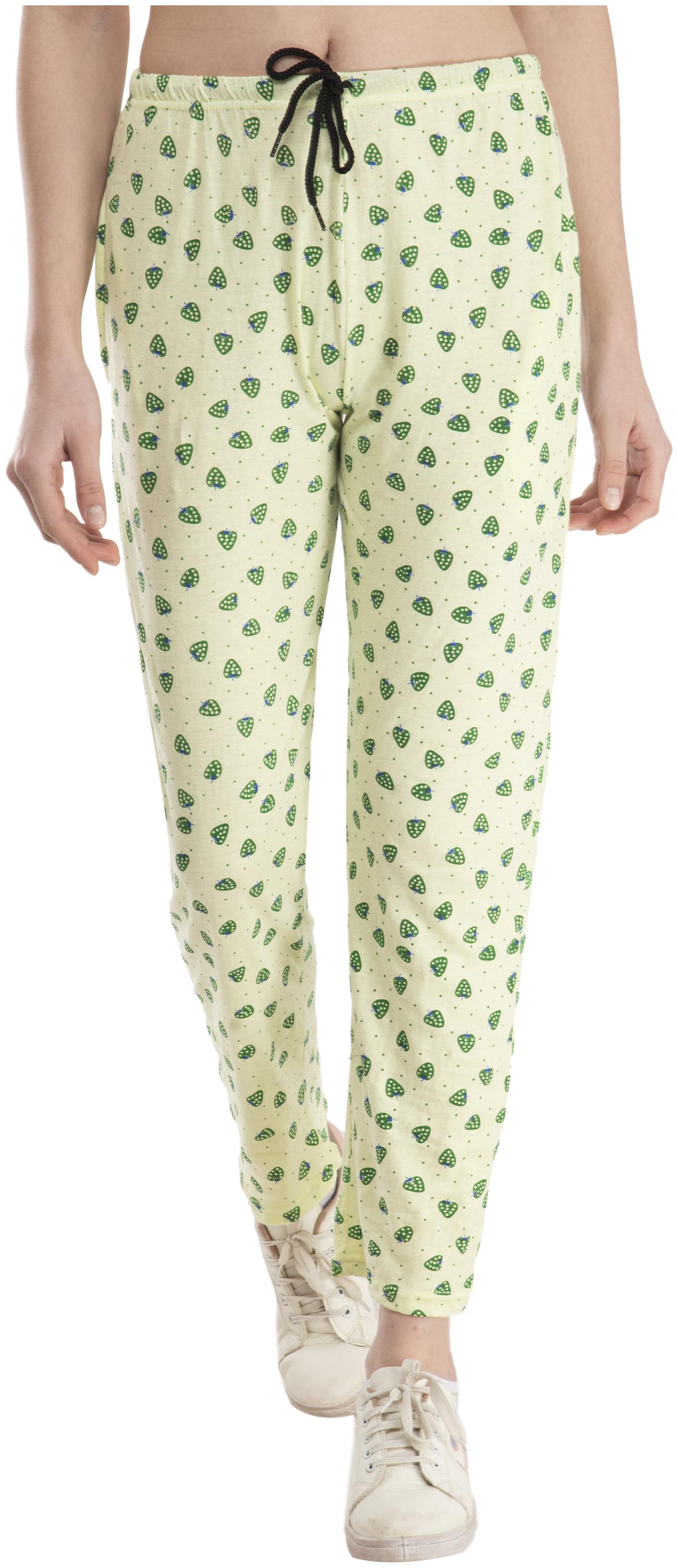 

Indiweaves Women Regular fit Cotton Printed Track pants - Green