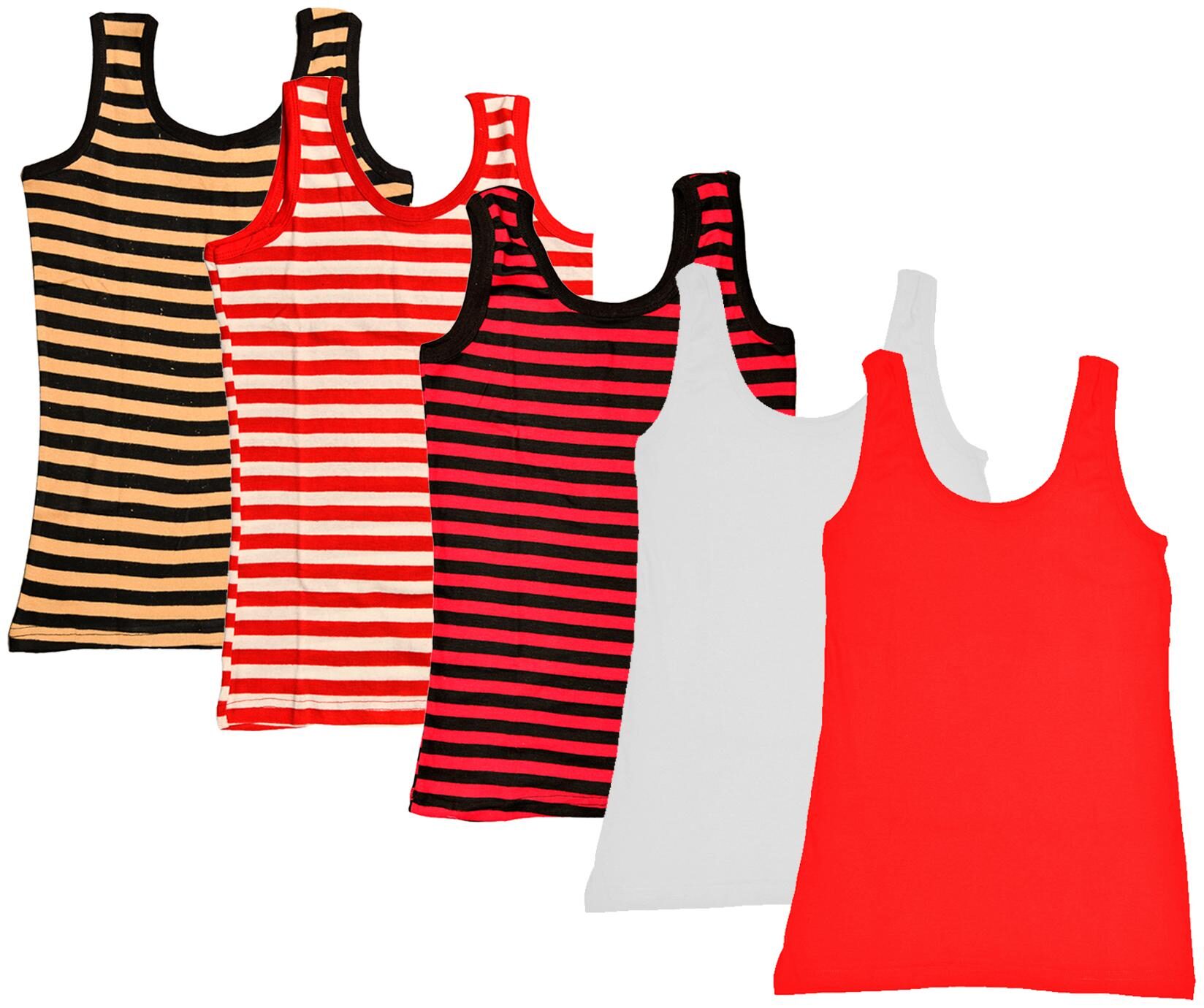 

Indiweaves Women Multi Regular fit U neck Cotton Tank top