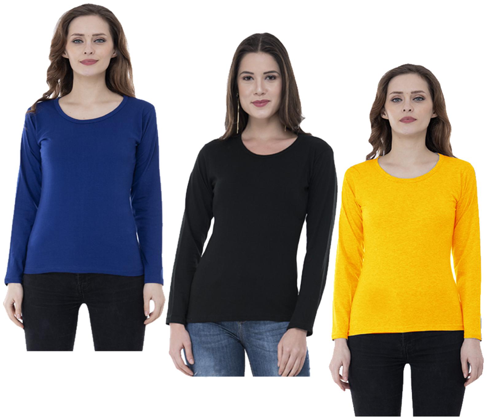

Indiweaves Women Multi Regular fit Round neck Cotton T shirt