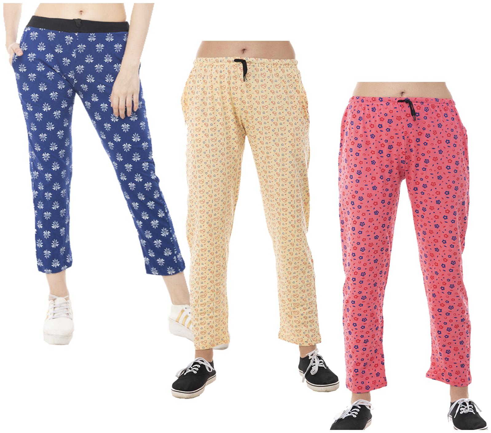 

Indiweaves Women Regular fit Cotton Printed Track pants - Multi