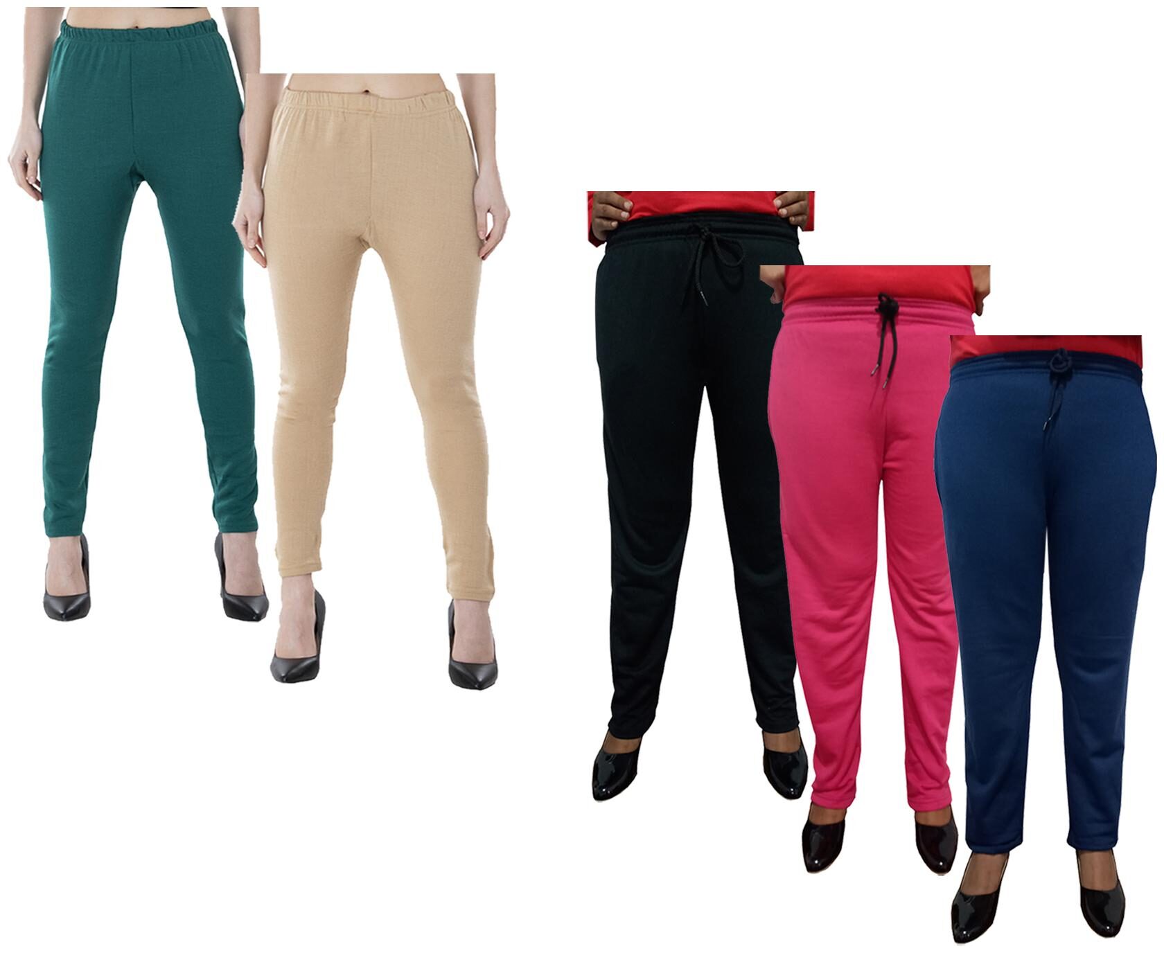 

Indiweaves Women Regular fit Fleece Solid Track pants - Multi