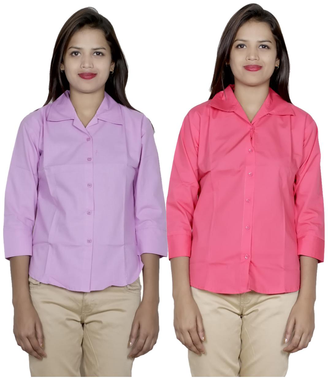

Indiweaves Women Purple Solid Regular Fit Shirt