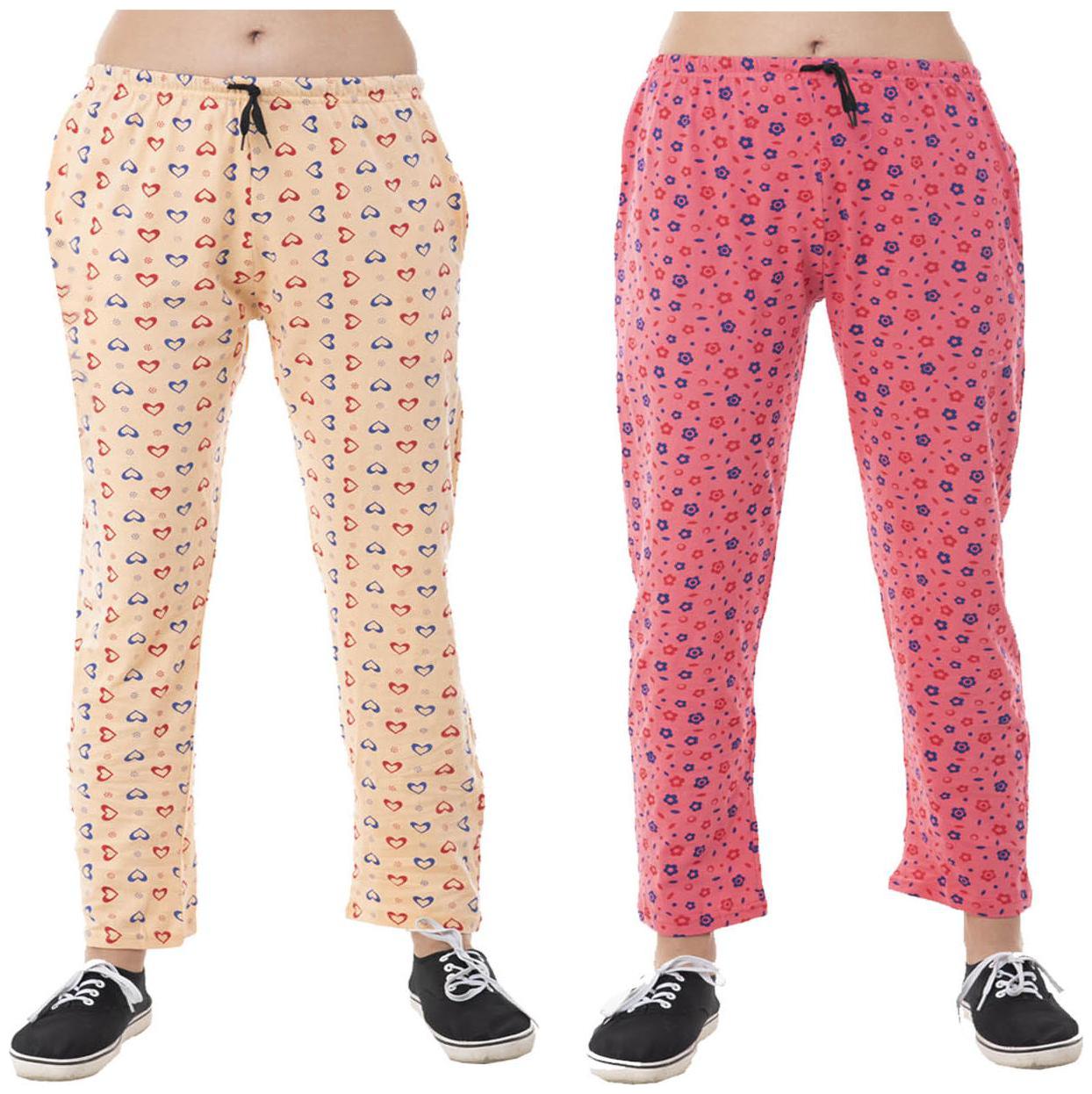 

Indiweaves Women Regular fit Cotton Printed Track pants - Multi