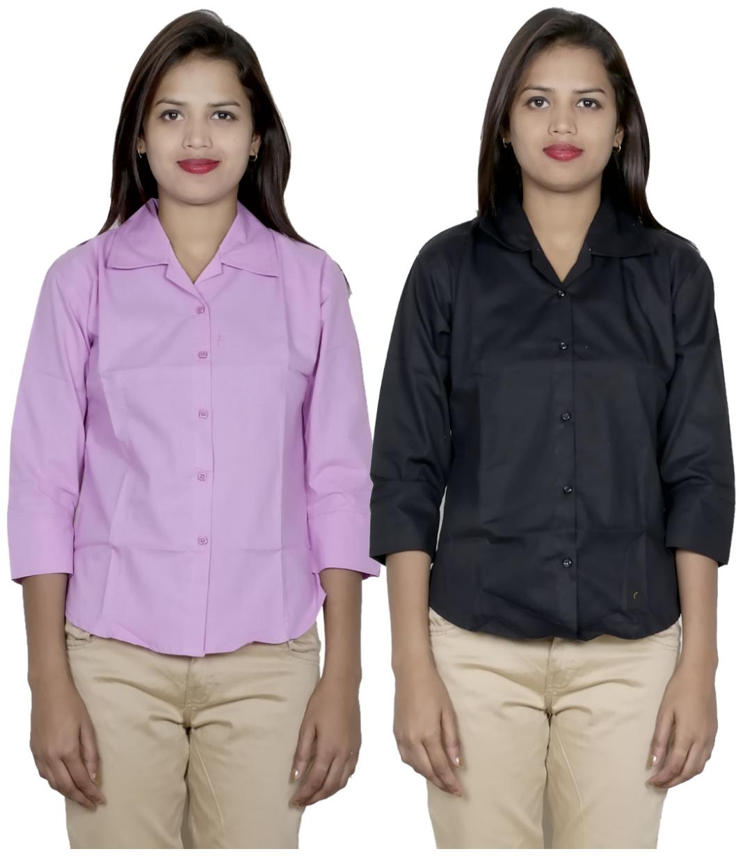 

Indiweaves Women Purple Solid Regular Fit Shirt