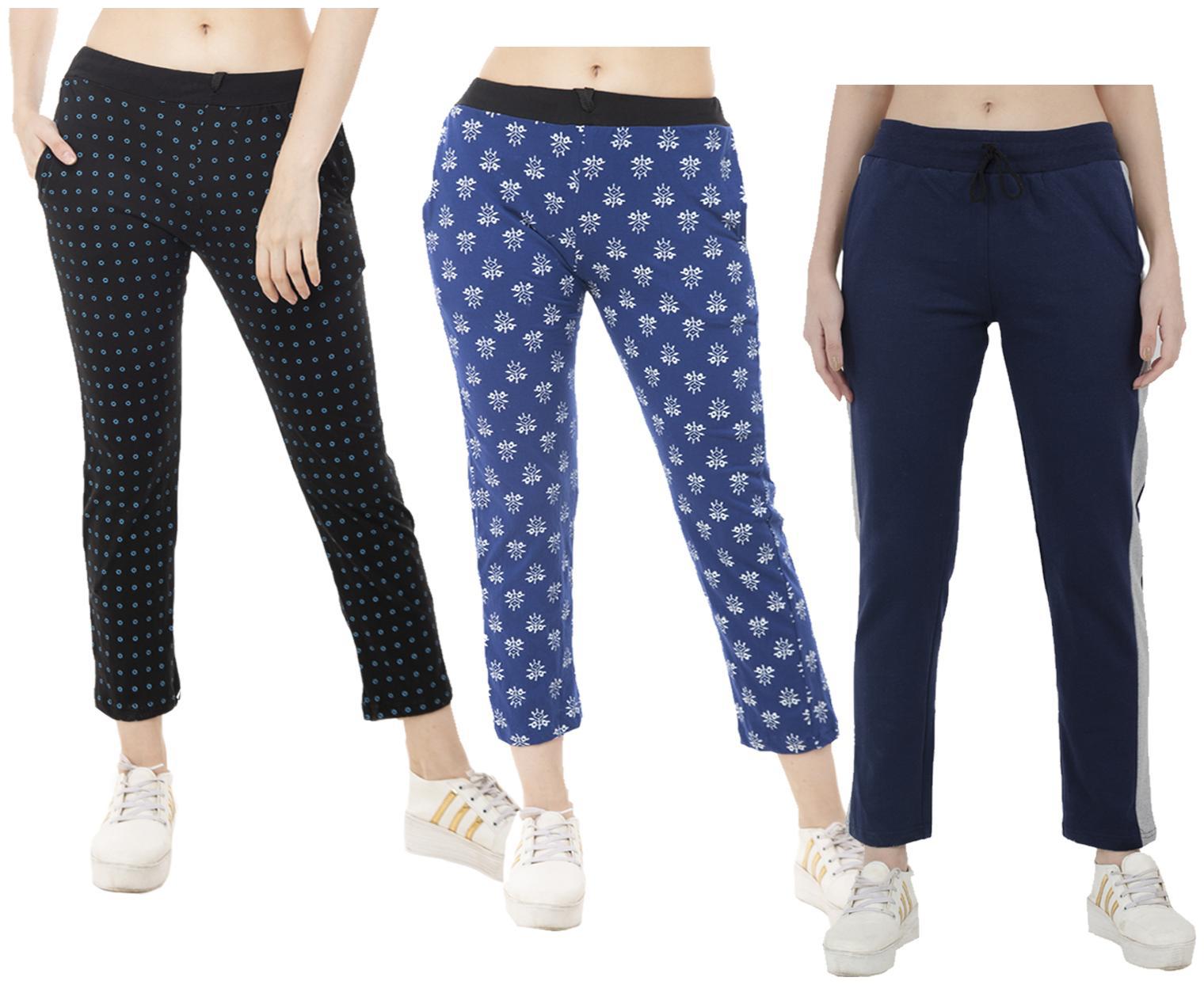 

Indiweaves Women Regular fit Polyester Printed Track pants - Multi