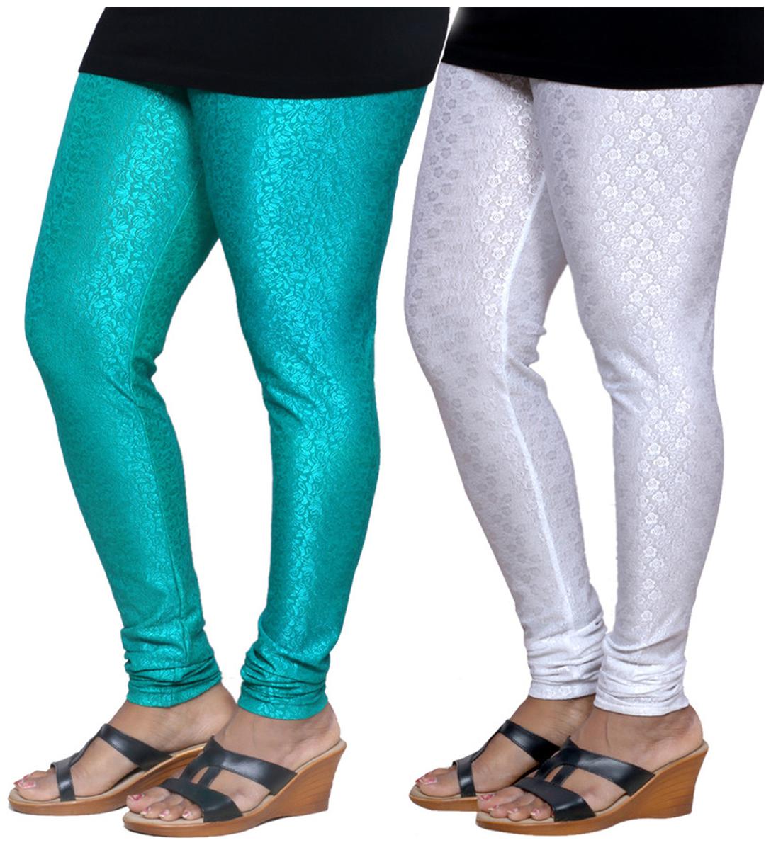 

IndiWeaves Women s Jacquard Legging Combo Of 2