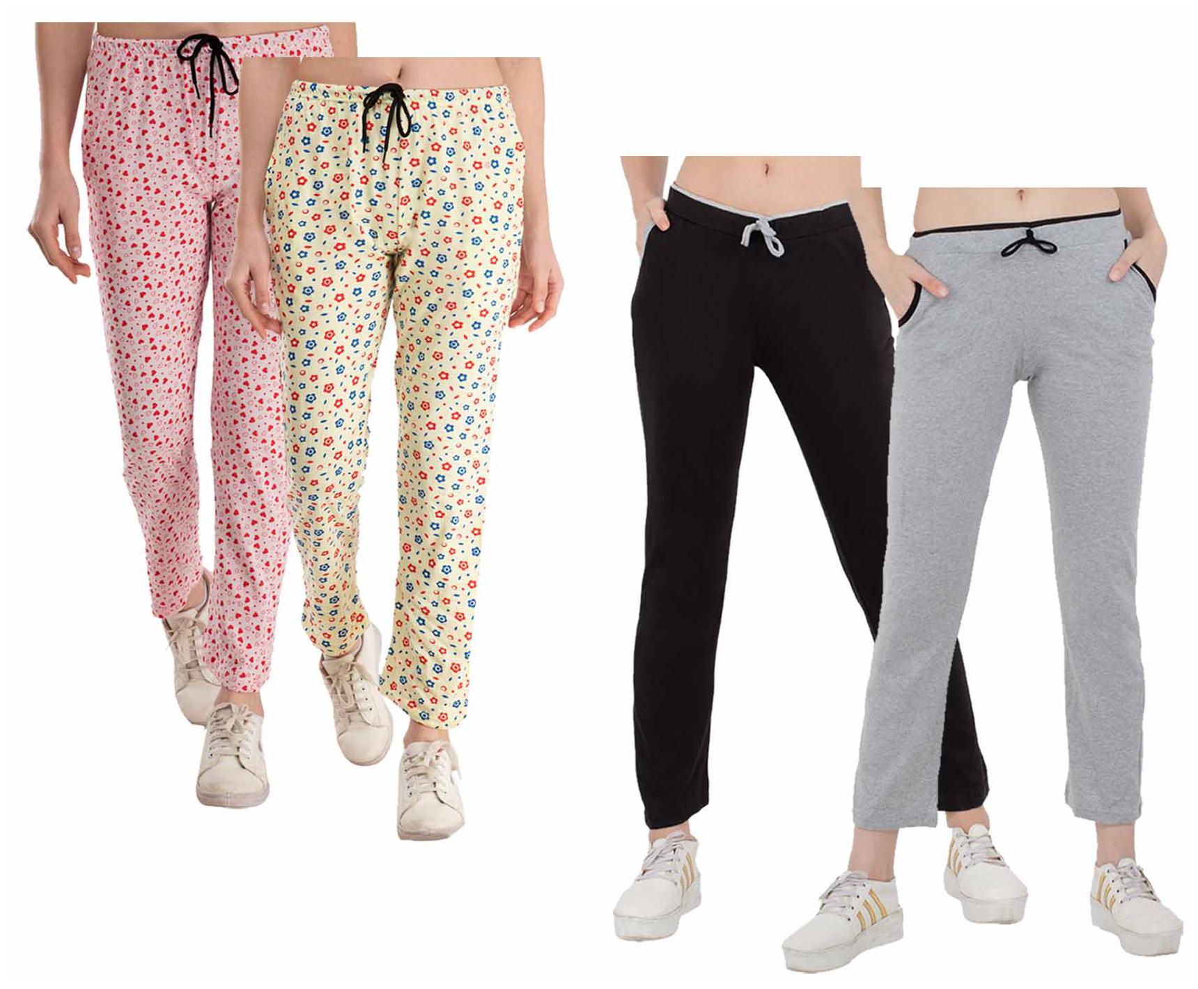 

Indiweaves Women Regular fit Cotton Printed Track pants - Multi