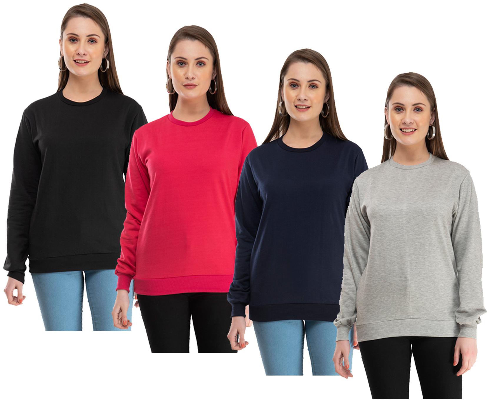 

Indiweaves Women Solid Sweatshirt - Multi
