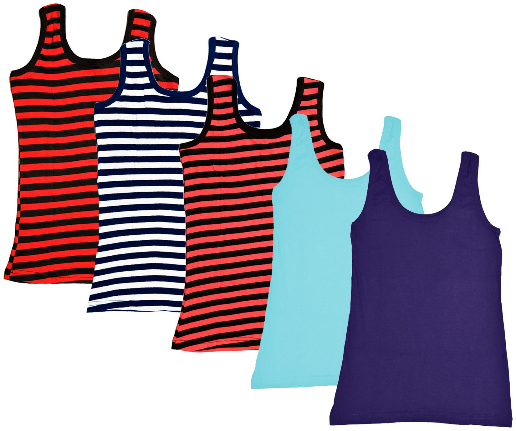

Indiweaves Women Multi Regular fit U neck Cotton Tank top