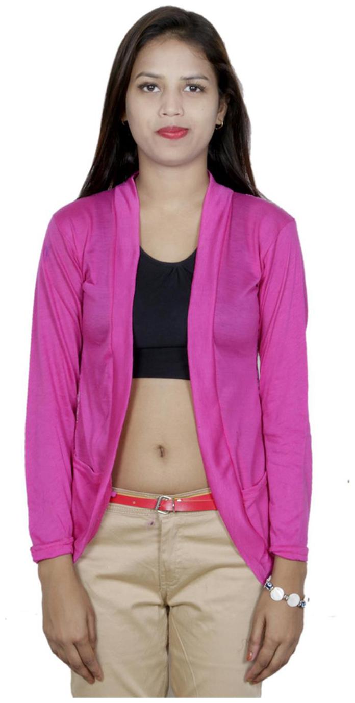 

Indiweaves Women Shrug - Pink