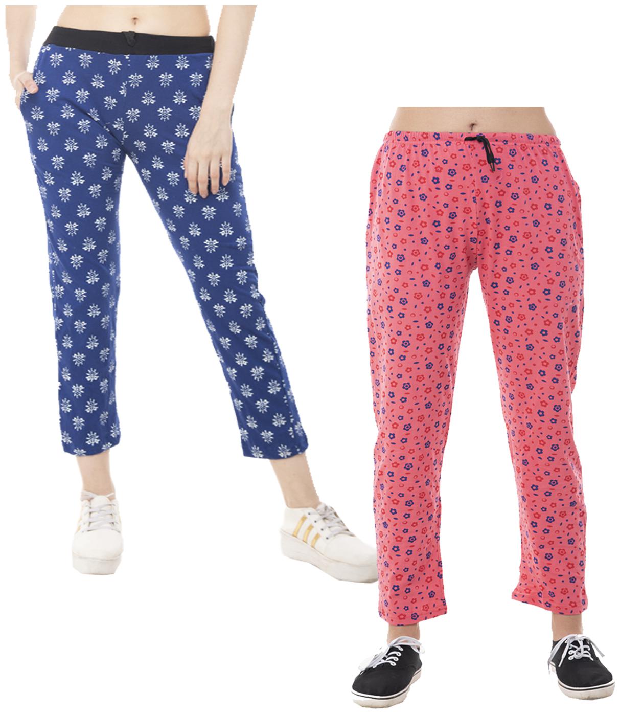 

Indiweaves Women Regular fit Cotton Printed Track pants - Multi