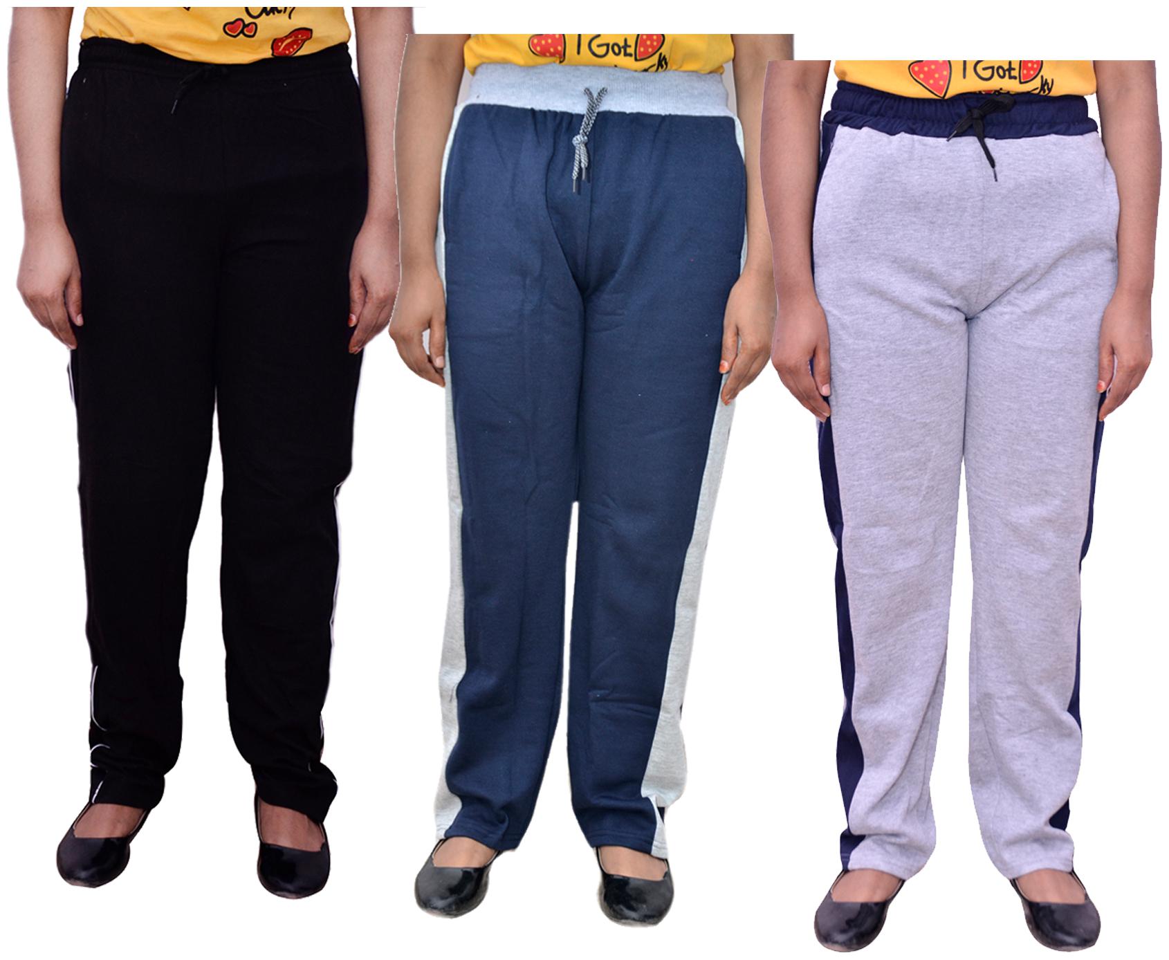 

Indiweaves Women Regular fit Cotton Solid Track pants - Multi