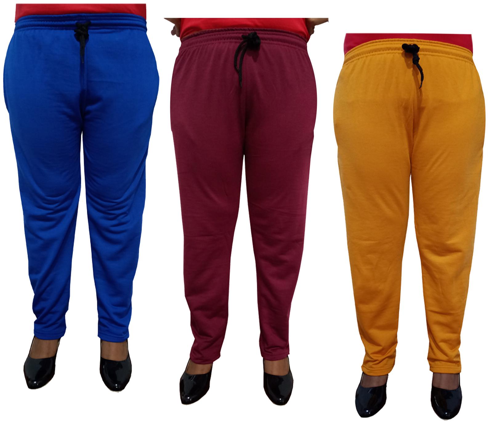 

Indiweaves Women Regular fit Fleece Solid Track pants - Multi