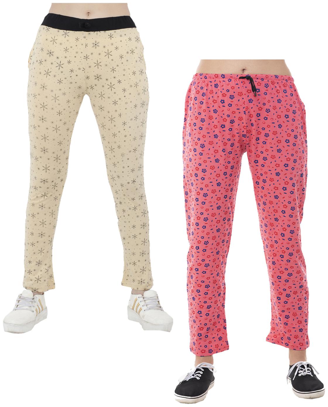 

Indiweaves Women Regular fit Cotton Printed Track pants - Multi