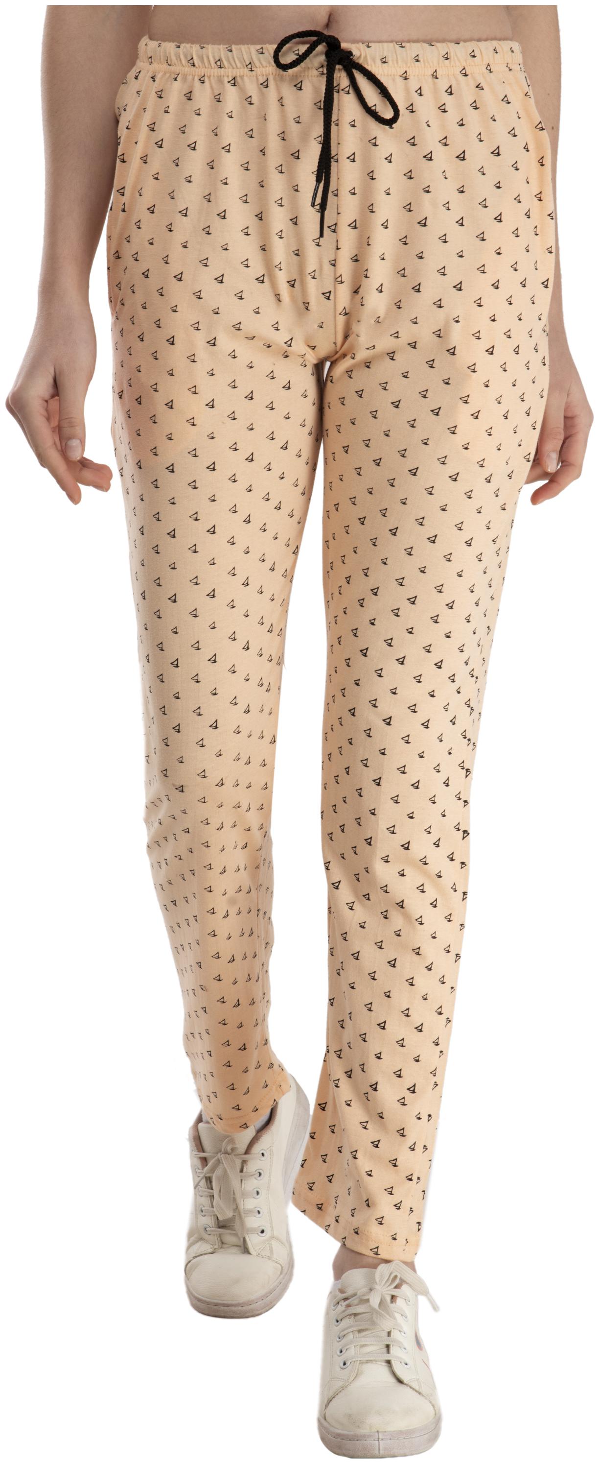 

Indiweaves Women Regular fit Cotton Printed Track pants - Beige