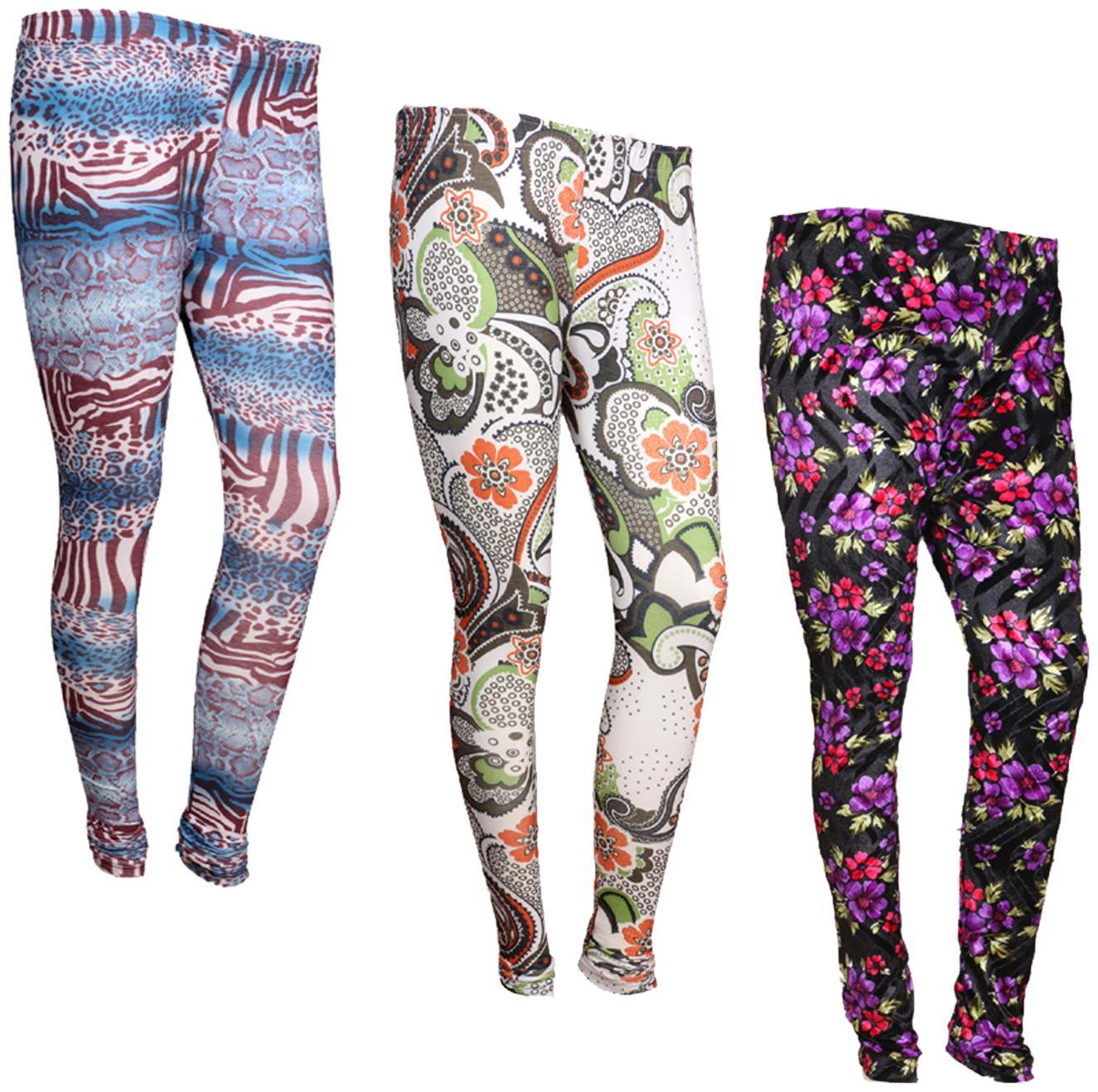 

IndiWeaves Women Cotton Printed Legging and Velvet Printed Leggings (Pack of 3)