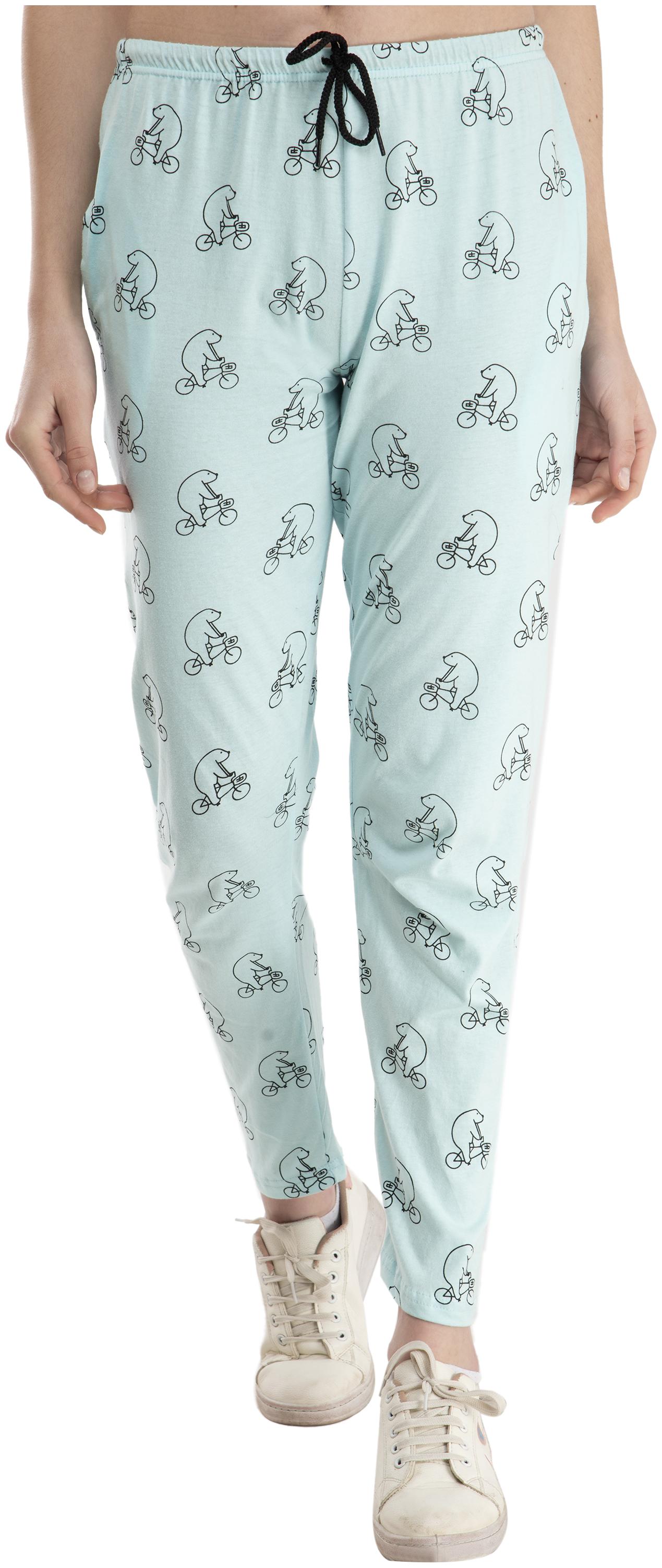 

Indiweaves Women Regular fit Cotton Printed Track pants - Blue