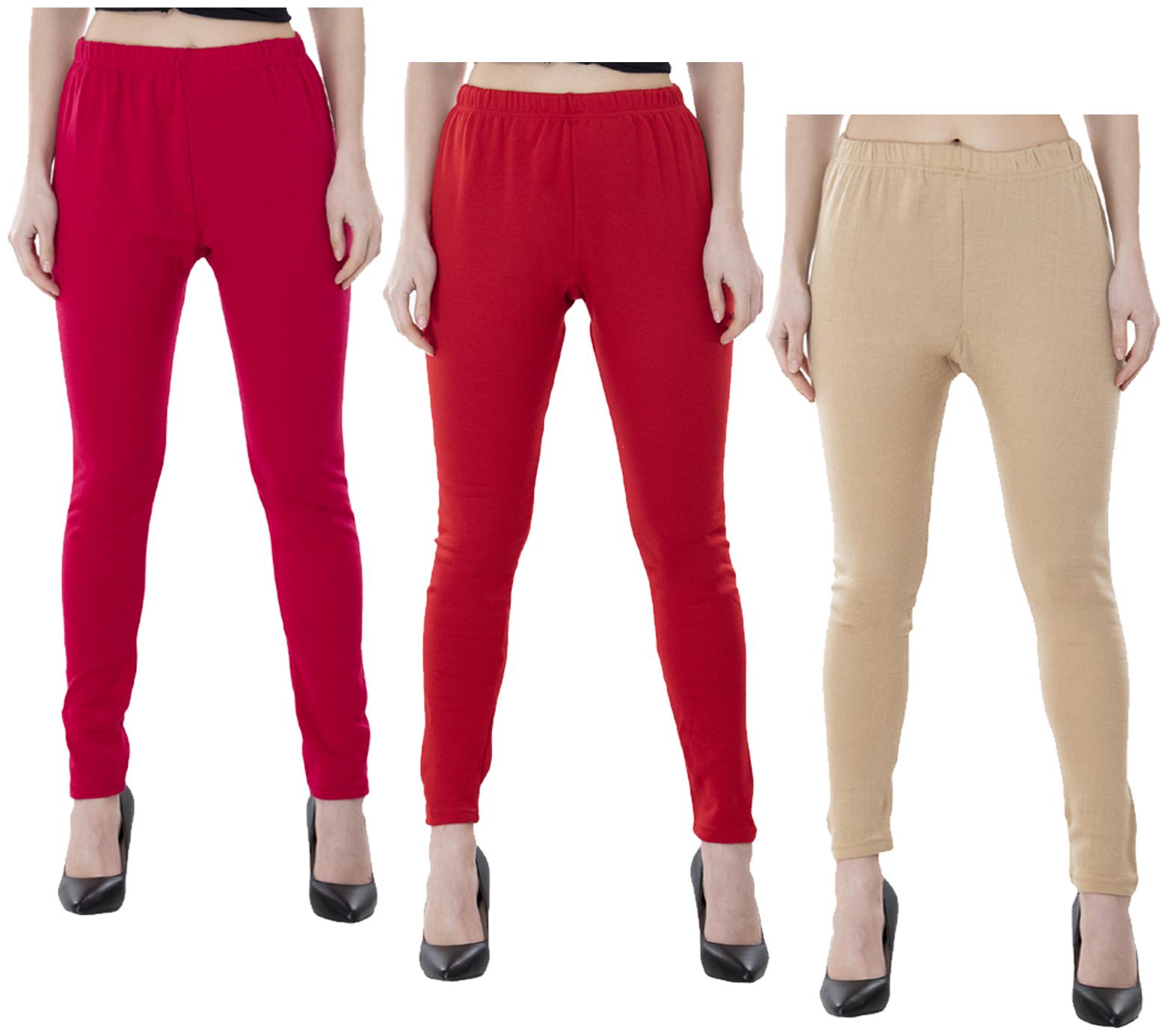 

IndiWeaves Women Warm Wollen Lycra Legging (Pack of 3)