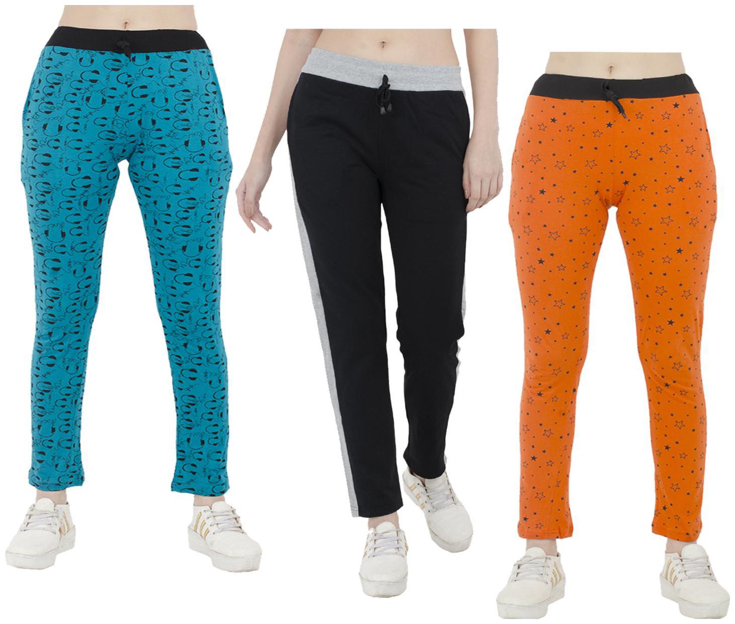 

Indiweaves Women Regular fit Polyester Printed Track pants - Multi