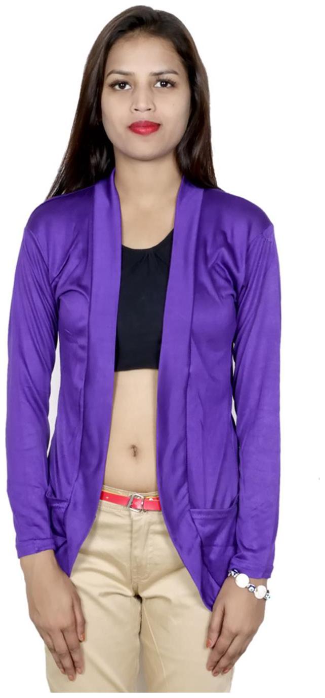 

Indiweaves Women Shrug - Purple