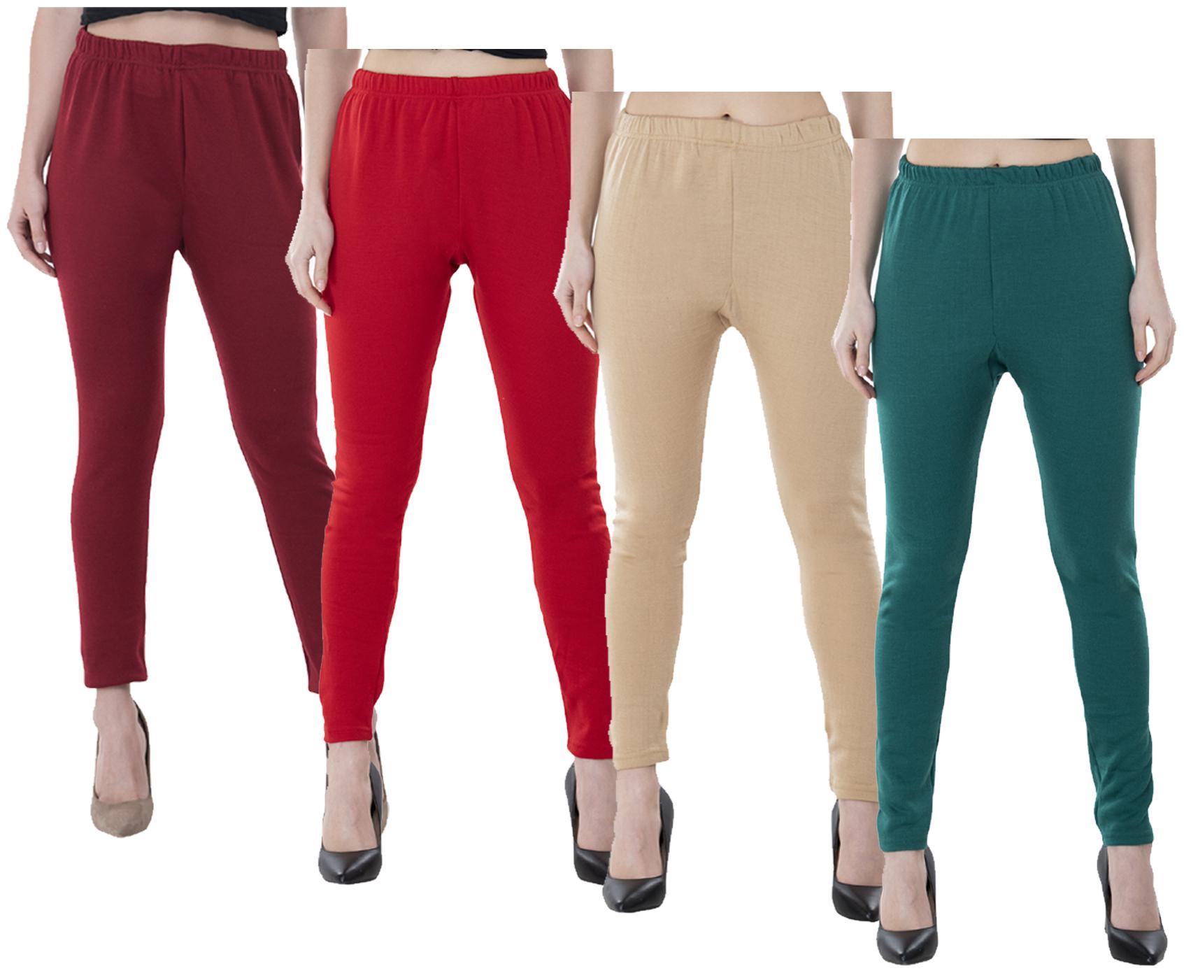 

IndiWeaves Women Warm Wollen Lycra Legging (Pack of 4)