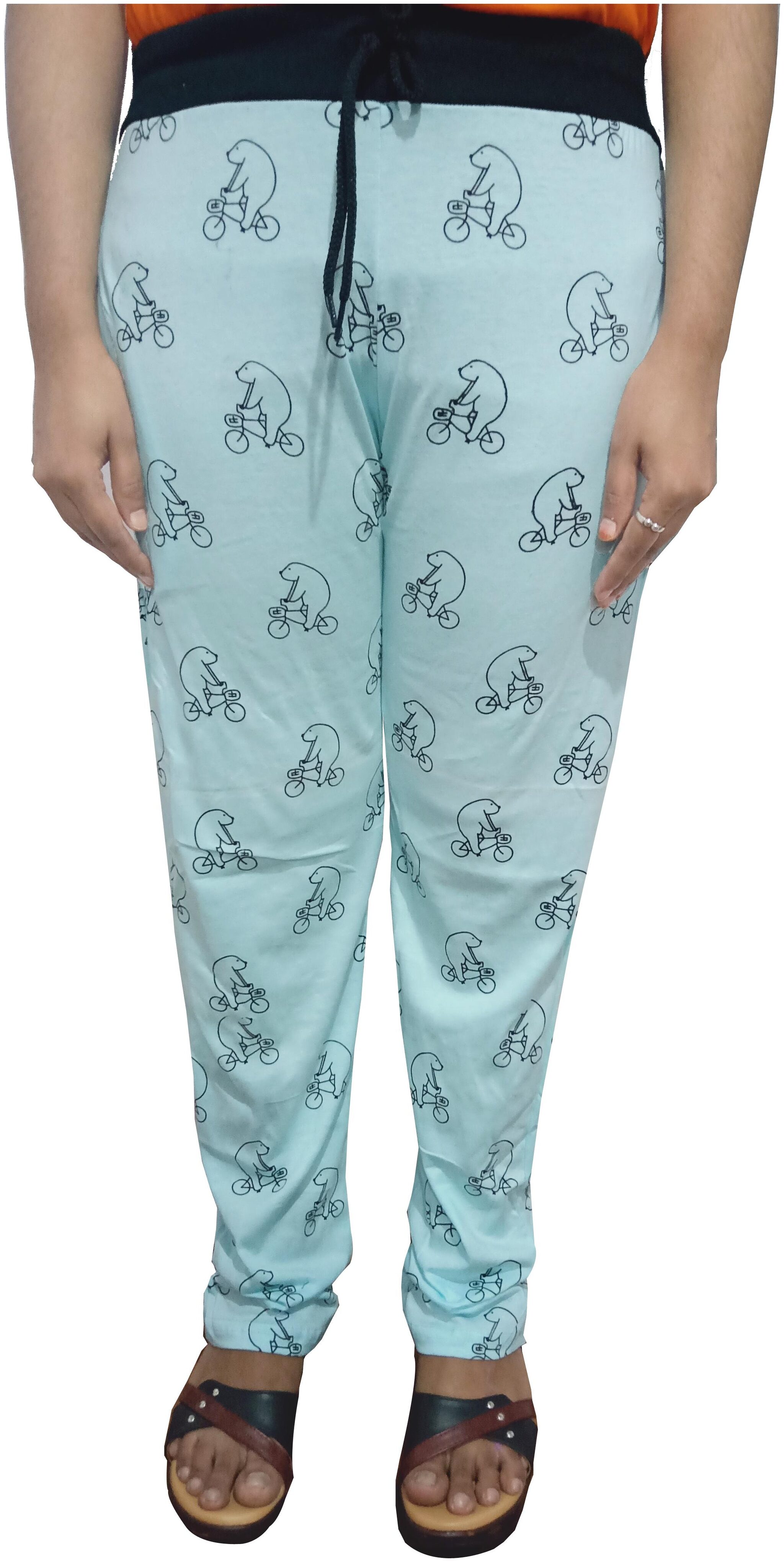 

Indiweaves Women Regular fit Cotton Printed Track pants - Blue