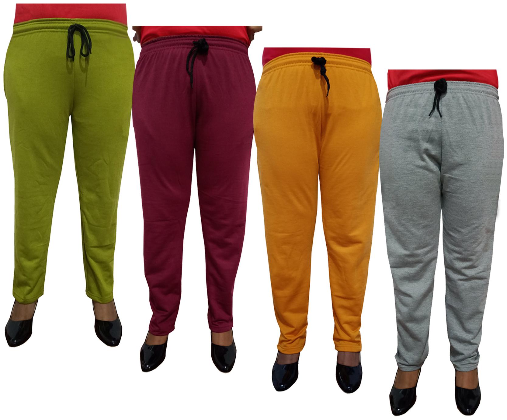 

Indiweaves Women Regular fit Fleece Solid Track pants - Multi